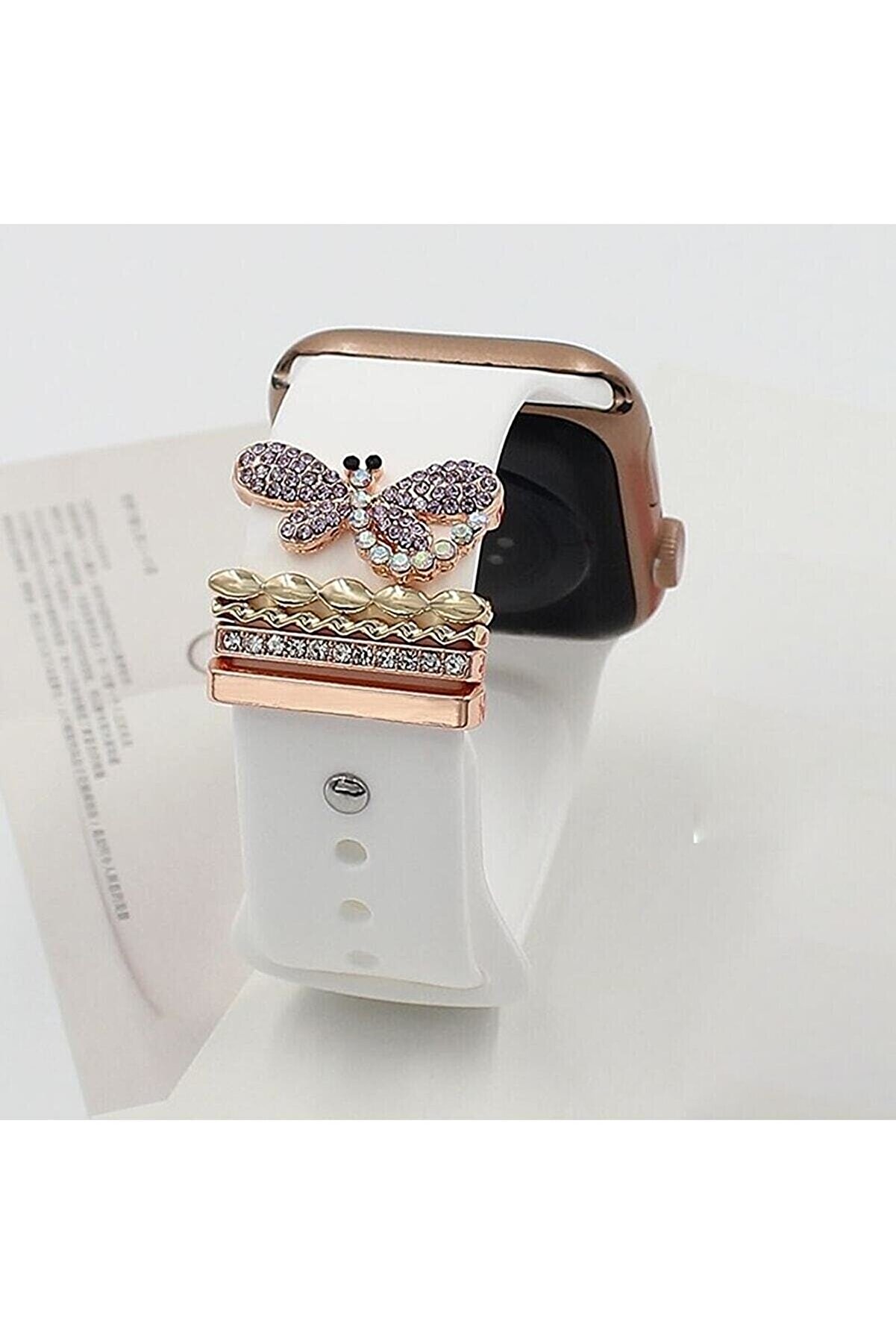 DUMADUMA Apple Watch Uyumlu Akıllı Saat Kordon Aksesuarı Kelebekli