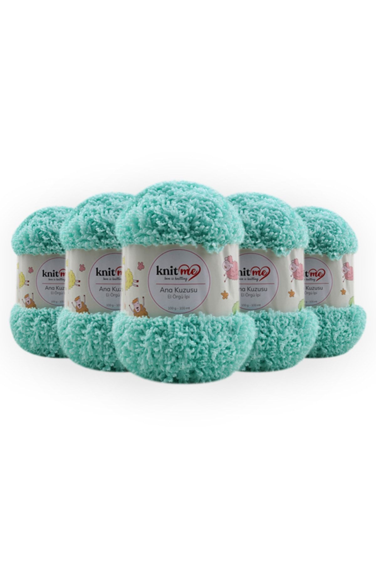 knitme Ana Kuzusu 100 Gr 5'li Paket Bebek El Örgü Ipligi Taka Yarn (715)