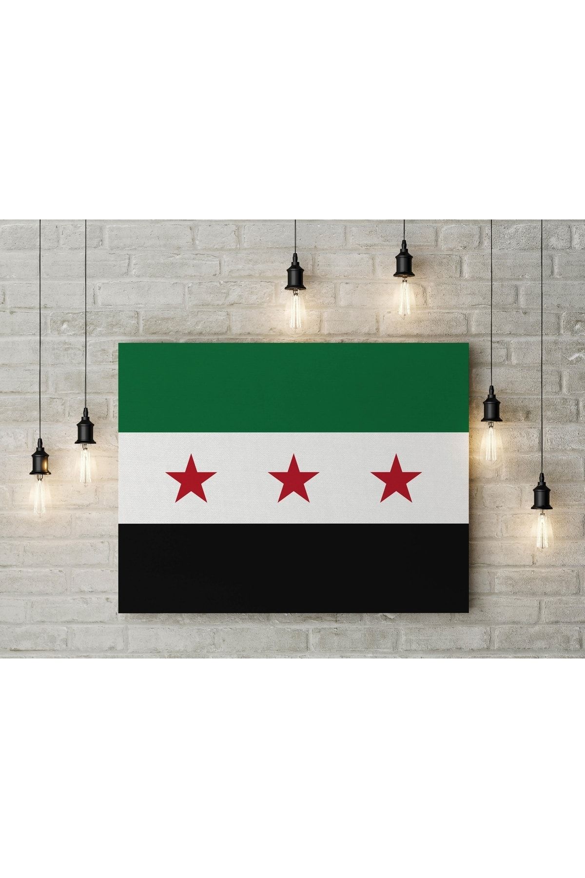 Saturn Özgür Suriye Ordusu Bayrağı Kanvas Tablo 40x55cm Öso Bayrağı Dekoratif Tablo
