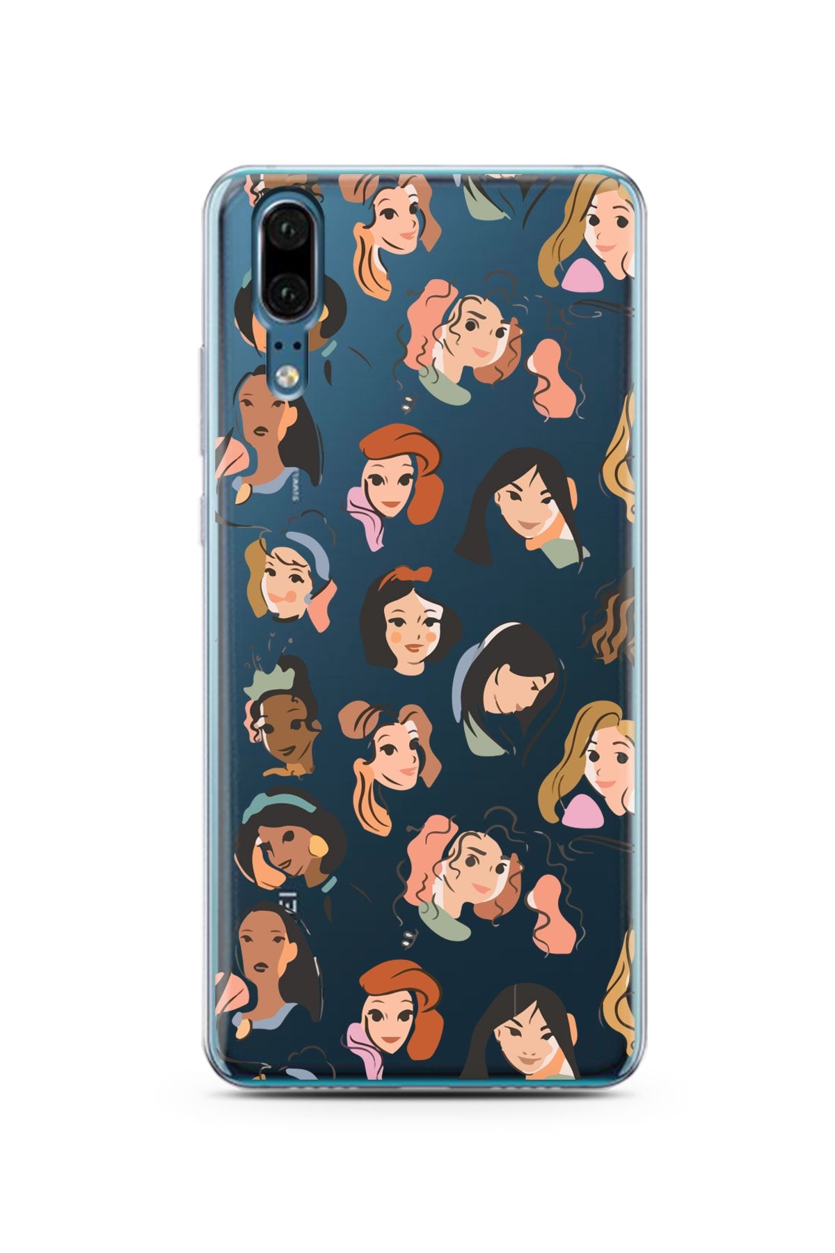Spoyi Huawei P20 Disney Girls Tasarımlı Süper Şeffaf Telefon Kılıfı