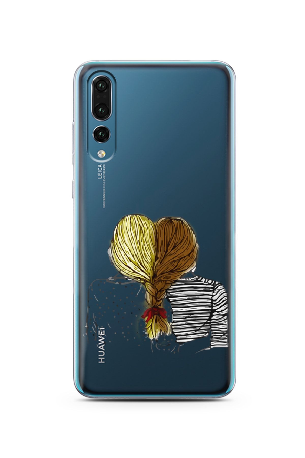 Spoyi Huawei P20 Pro Örgü Saçlar Tasarımlı Süper Şeffaf Telefon Kılıfı