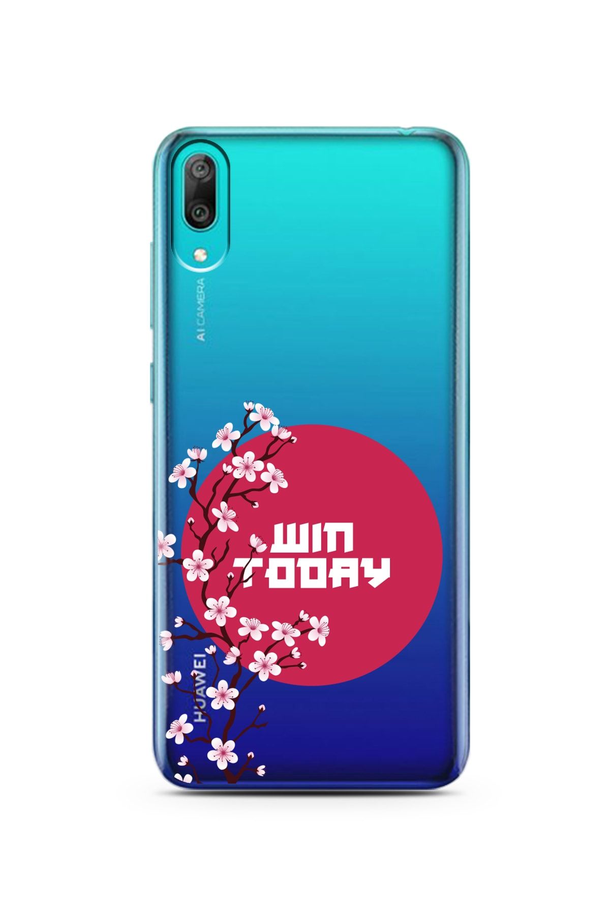 Spoyi Huawei Y7 Pro 2019 Sakura Today Tasarımlı Süper Şeffaf Telefon Kılıfı