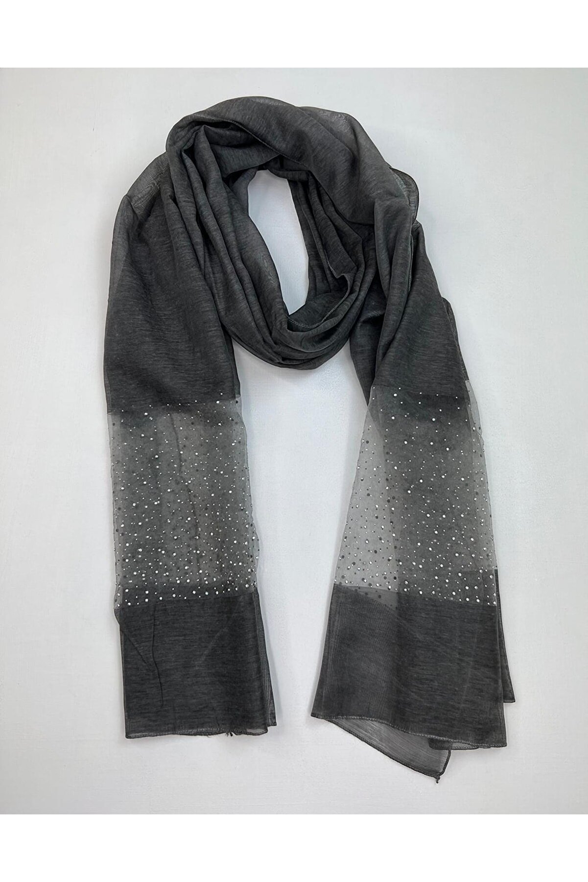 Nilbutik Düz Renk Ipek Taşlı Abiye Şal - Elegant ve Şık Şal