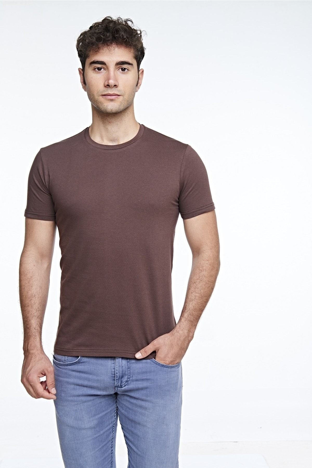 fsm1453 Erkek Pamuklu Kısa Kollu Renkli T-shirt - 421