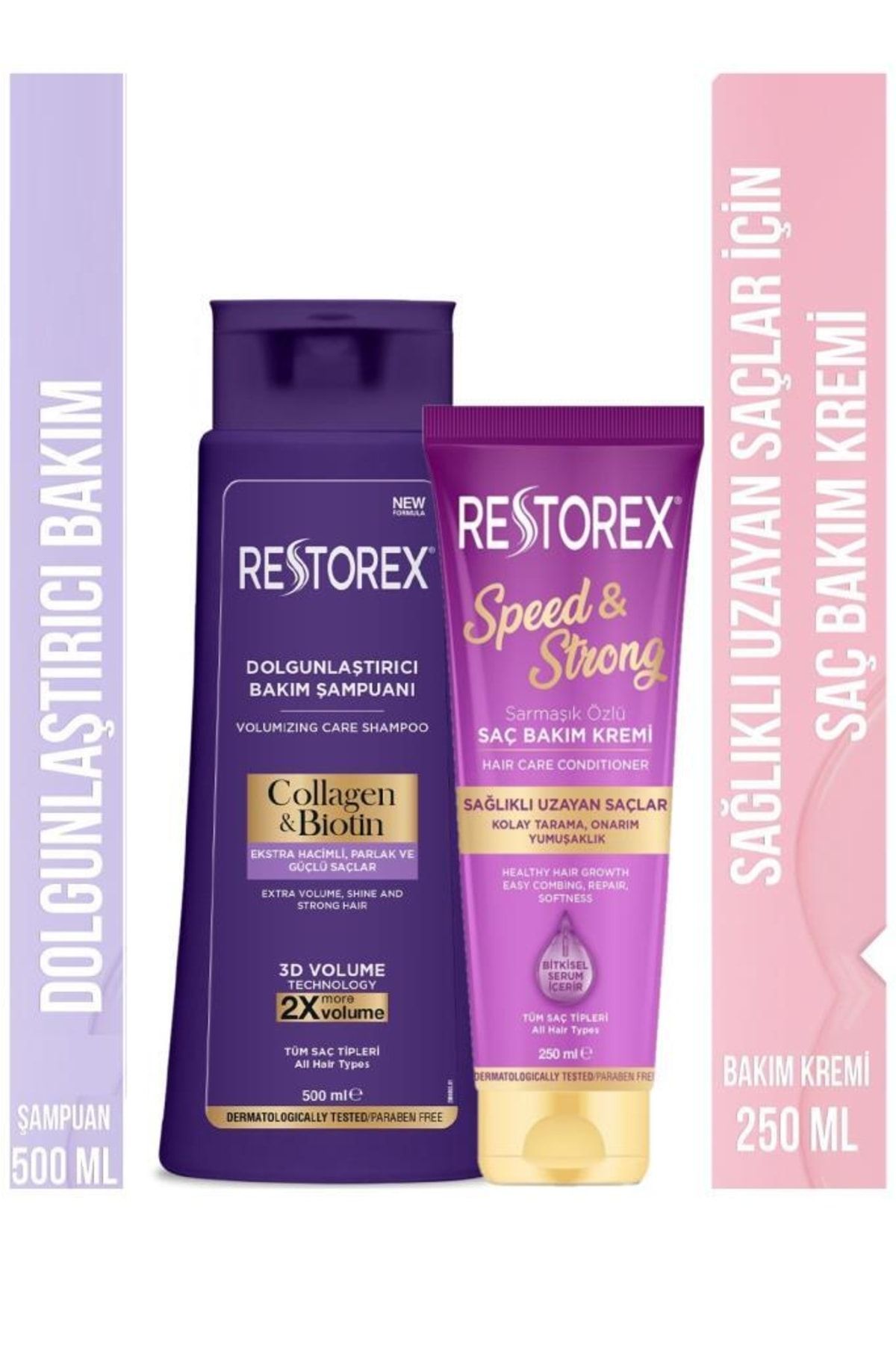 Restorex Speed Strong Saç Kremi 250 Ml & Collagen&biotin 3d Şampuan 500 Ml