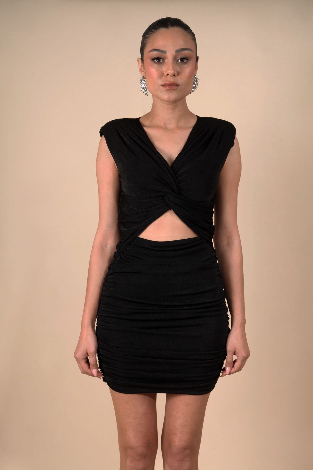 Shivi Fashion Önü Düğümlü Elbise Gece ve Davet Elbisesi