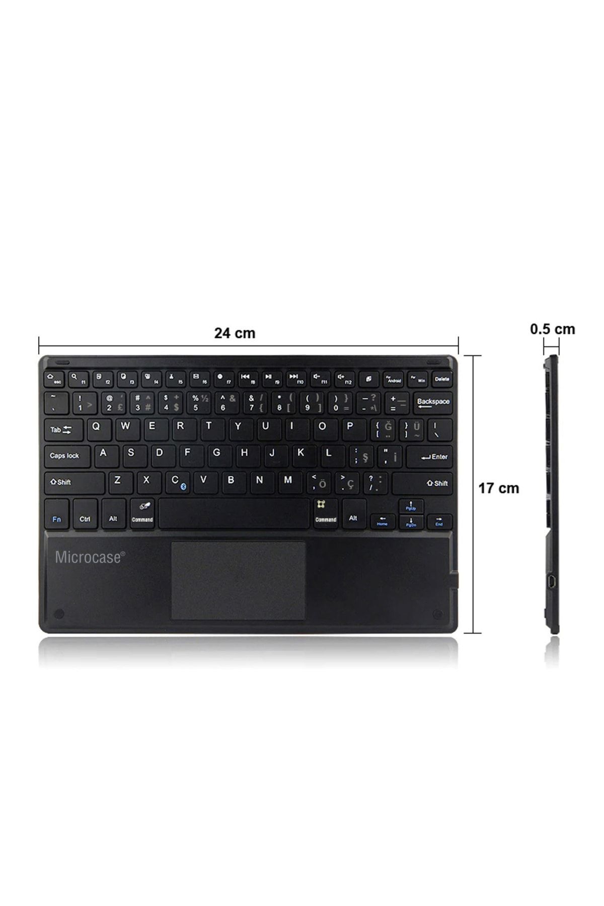 Microcase Lenovo Tab 4 10 Plus Uyumlu  Touchpad Bluetooth Klavye 24 Cm +bluetooth Mouse+tablet Standı Al2766