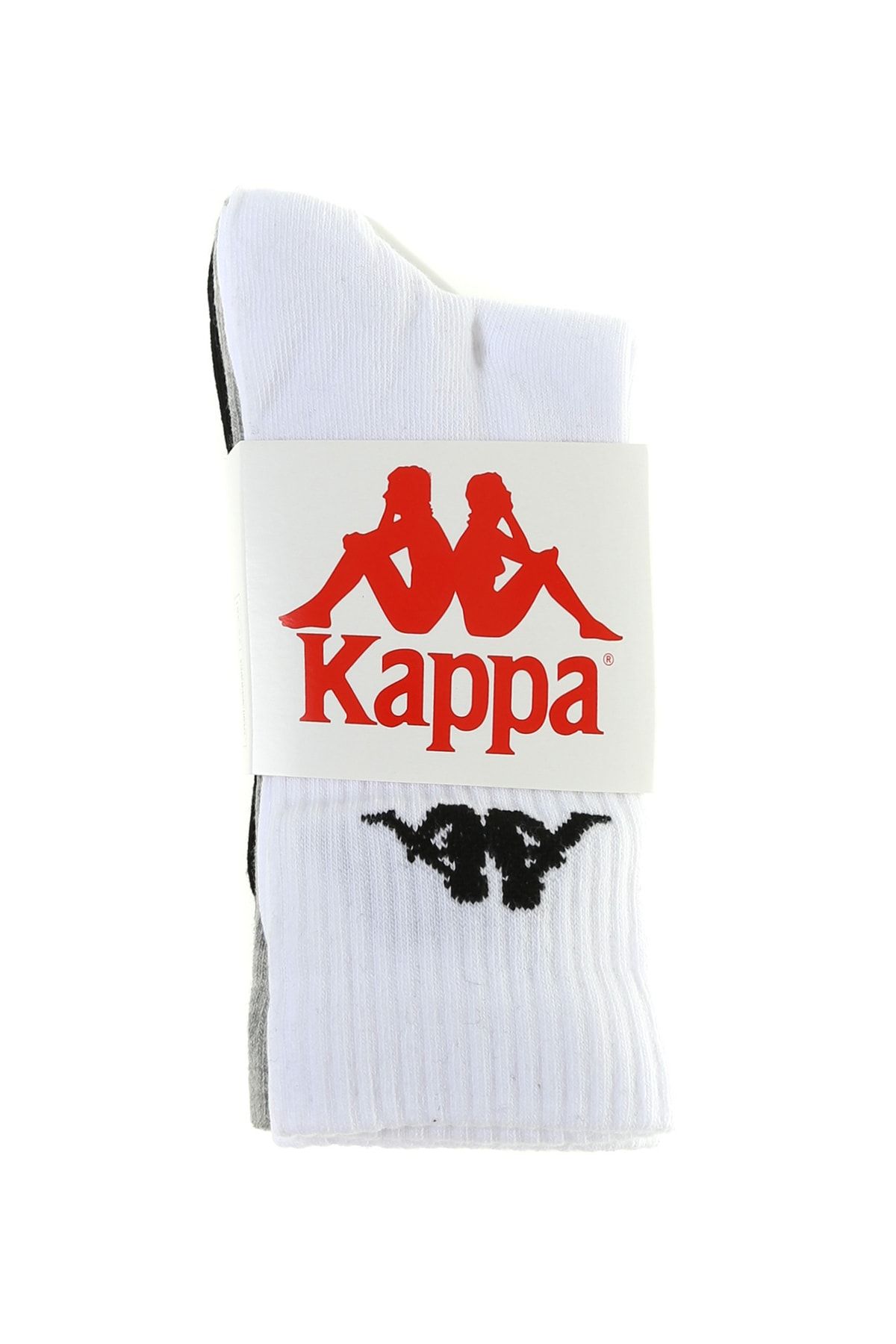Kappa Siyah - Beyaz - Gri Unisex Çorap 381n1kw Authentıc Sally Tk 3pack