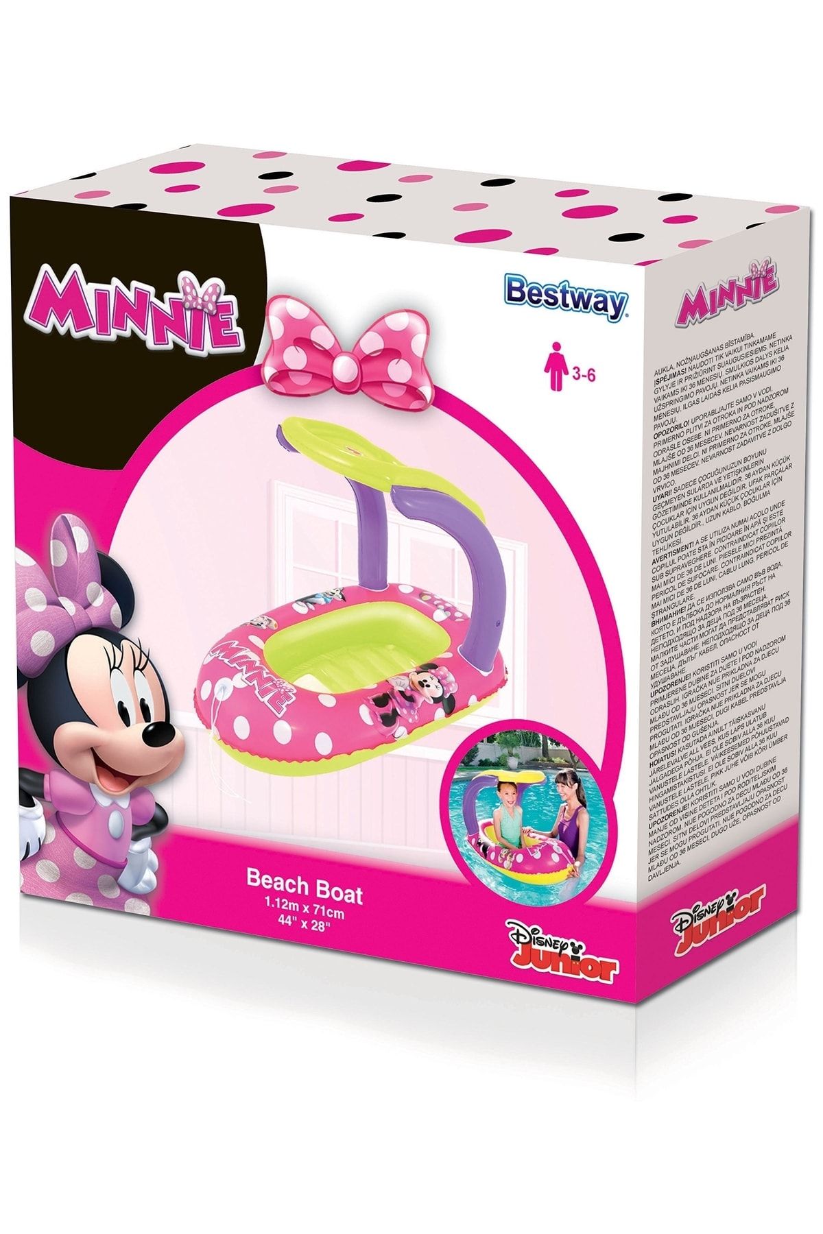 Bestway - Mickey Mouse Minnie Çocuklar Için Şişme Deniz Botu