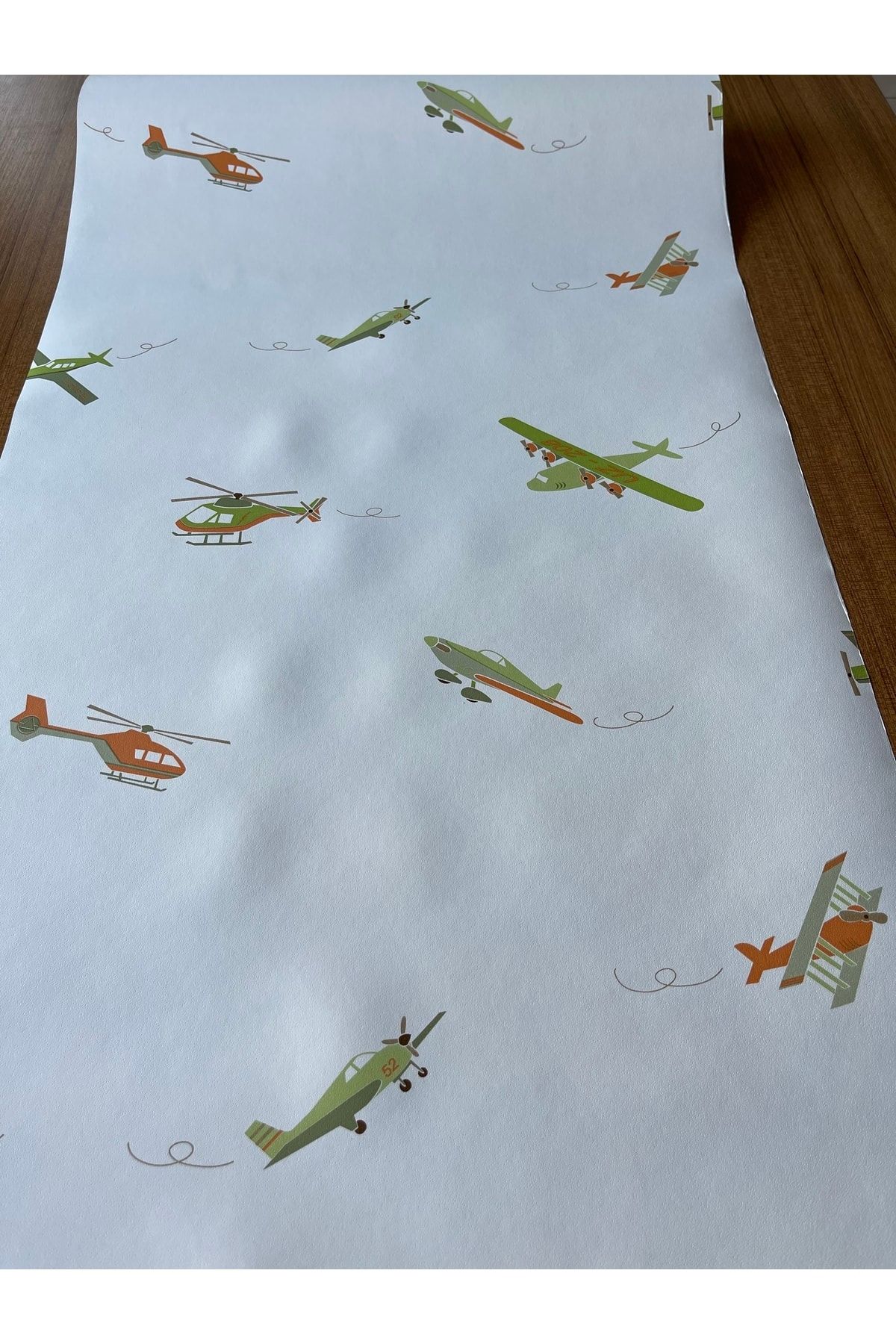BAŞYAPI DİZAYN Helikopter-uçak Çocuk-bebek Odası Ithal Duvar Kağıdı (5m²)