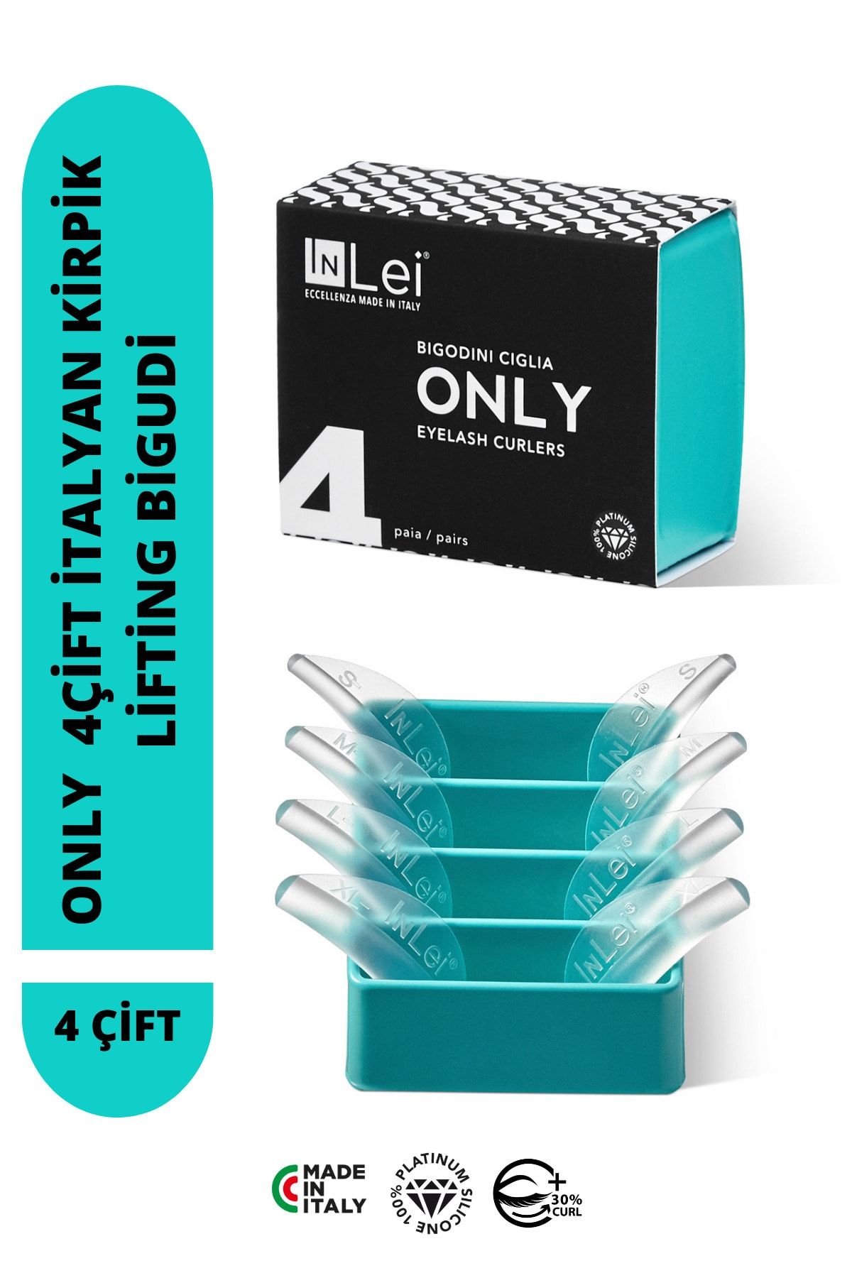 İnLei Only Kirpik Kıvırıcı Lifting Laminasyon Silikon Set Bigudi Ped 4 Çift