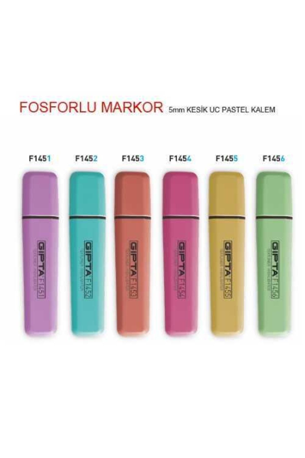 Gıpta Fosforlu Markör 5mm Kesik Uç Pastel - Sarı