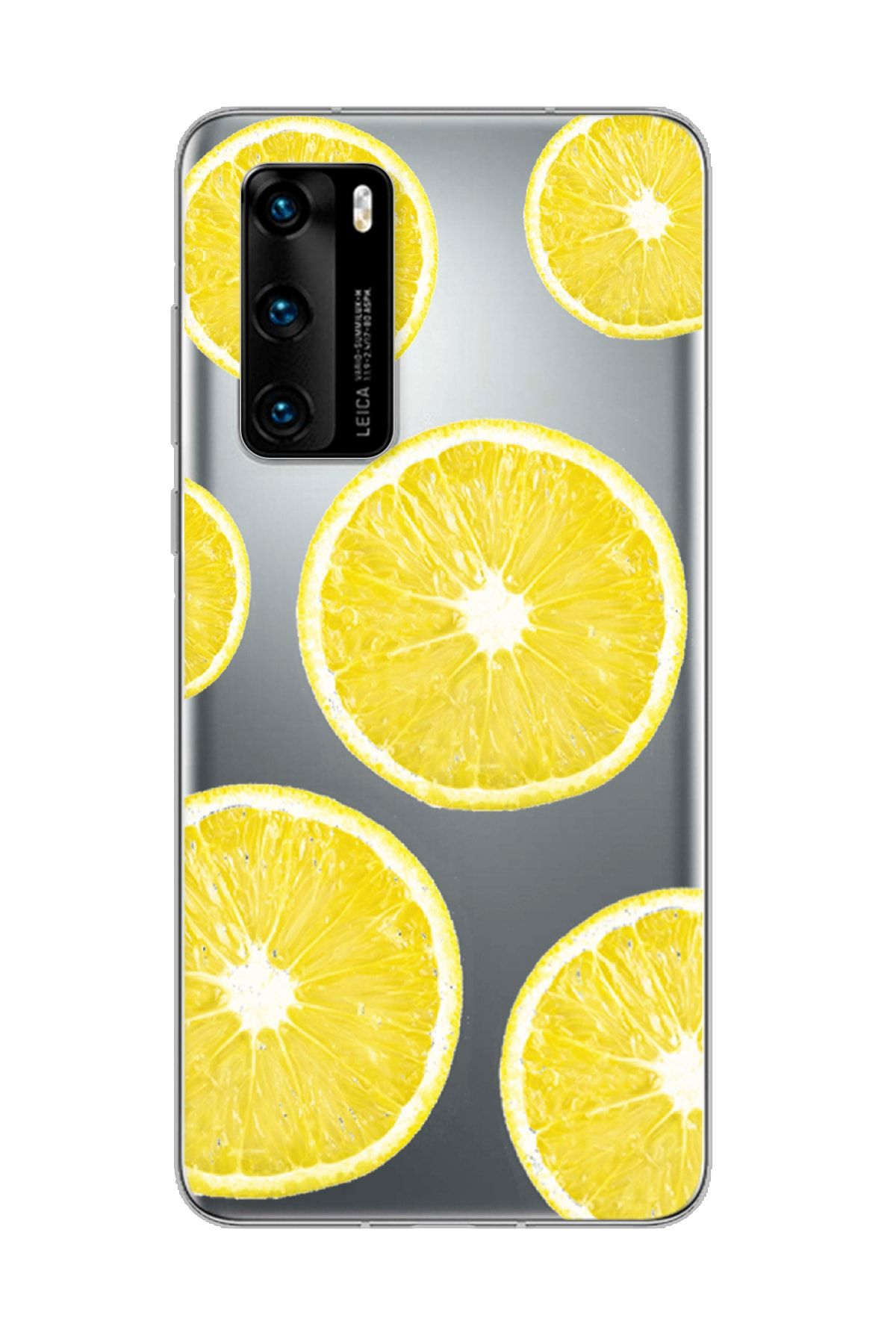 Spoyi Huawei P40 Pro Lemons Tasarımlı Süper Şeffaf Telefon Kılıfı