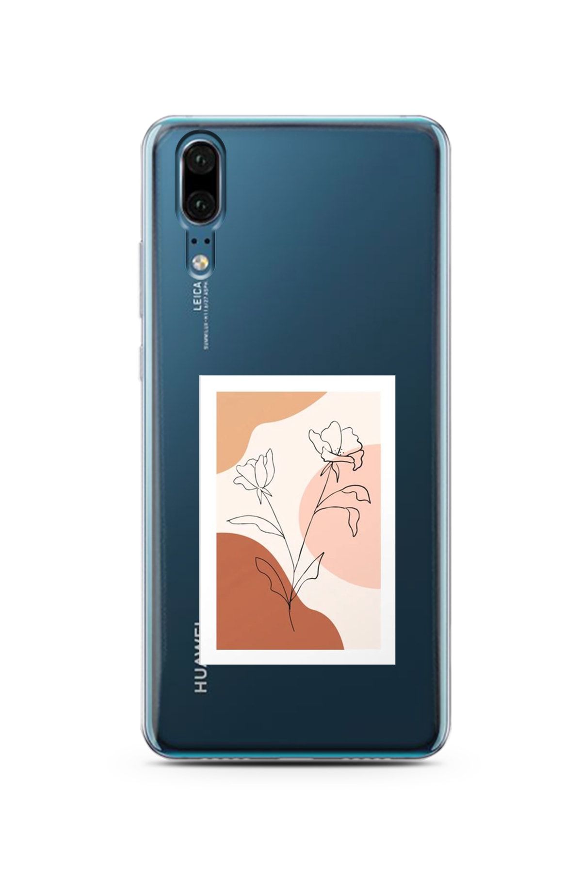 Spoyi Huawei P20 Nude Gül Tasarımlı Süper Şeffaf Telefon Kılıfı