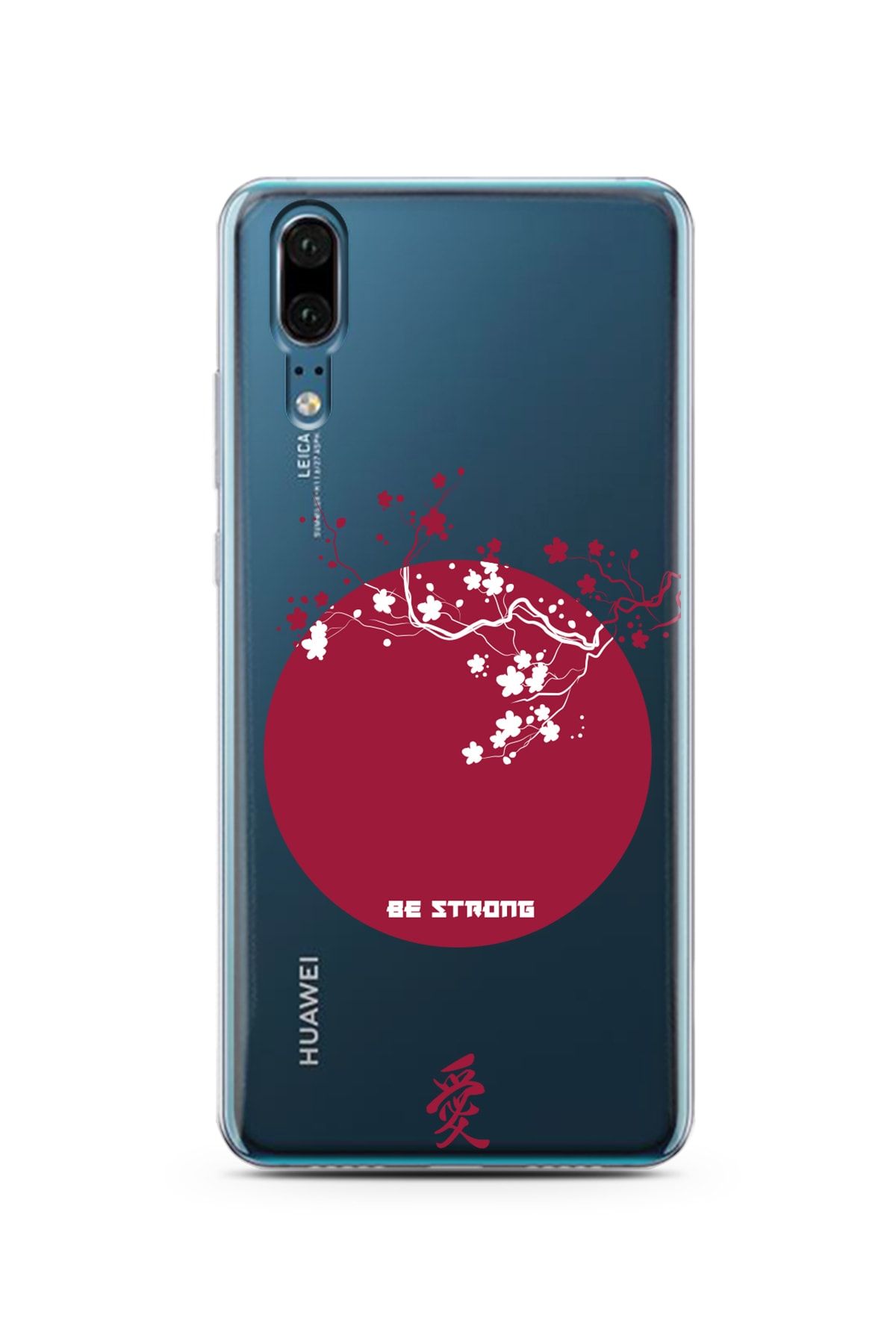 Spoyi Huawei P20 Sakura Strong Tasarımlı Süper Şeffaf Telefon Kılıfı