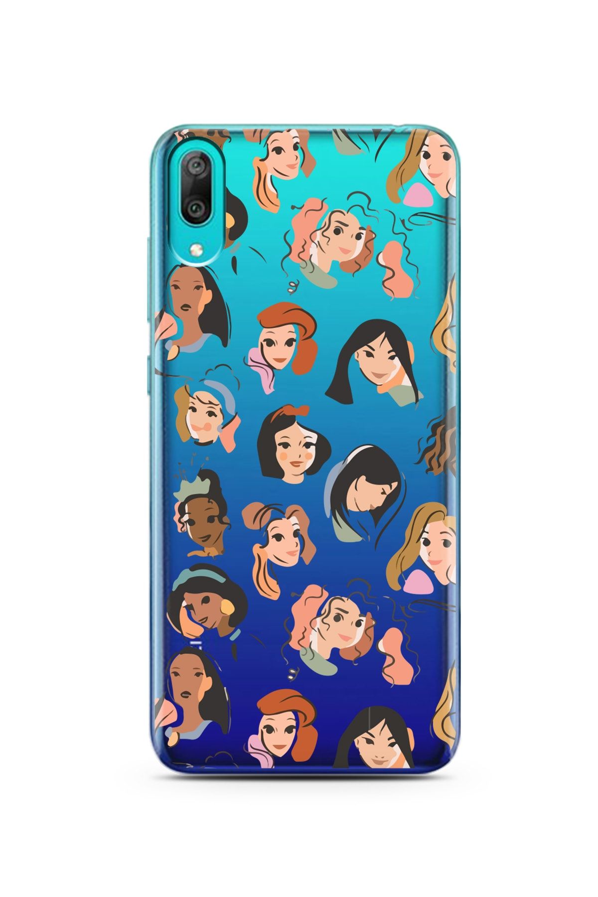Spoyi Huawei Y7 Pro 2019 Disney Girls Tasarımlı Süper Şeffaf Telefon Kılıfı
