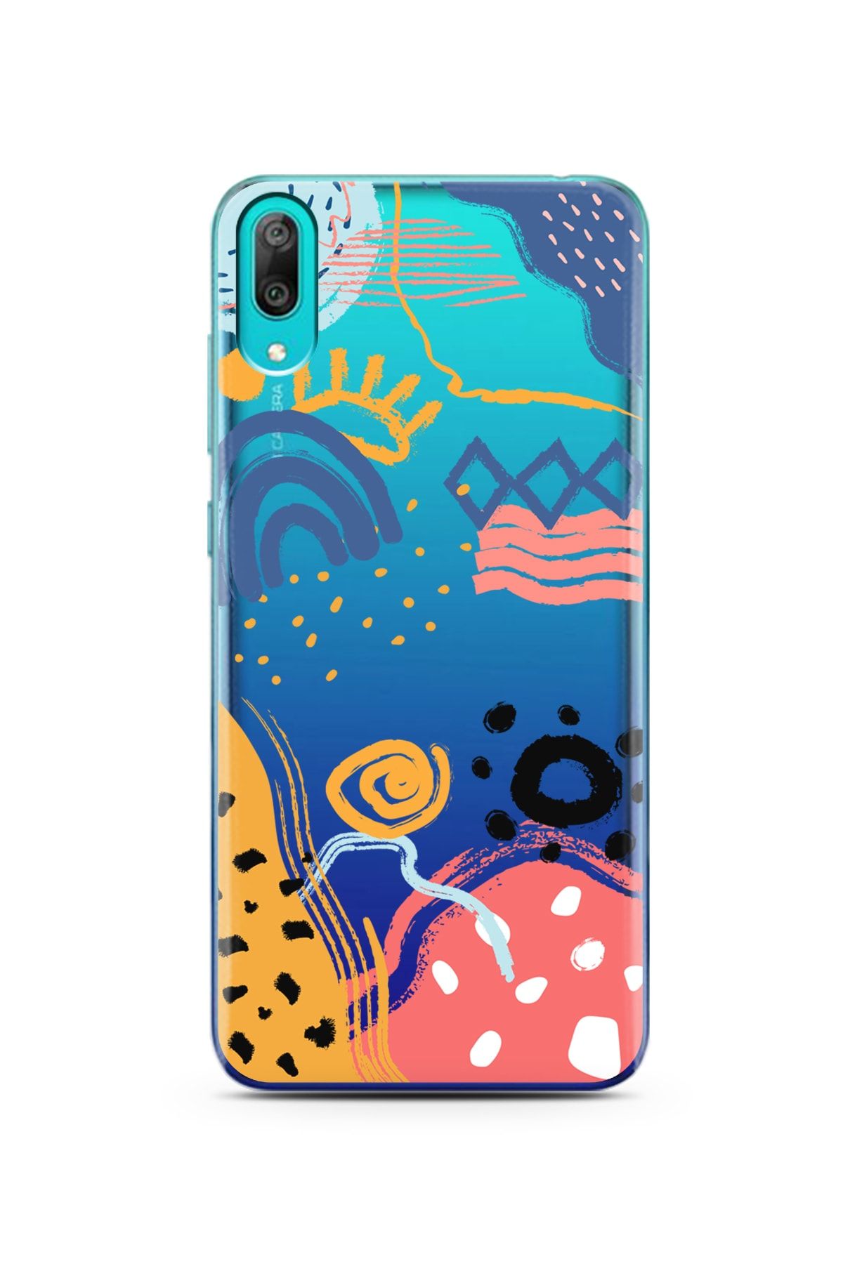 Spoyi Huawei Y7 Pro 2019 Art Desing Tasarımlı Süper Şeffaf Telefon Kılıfı