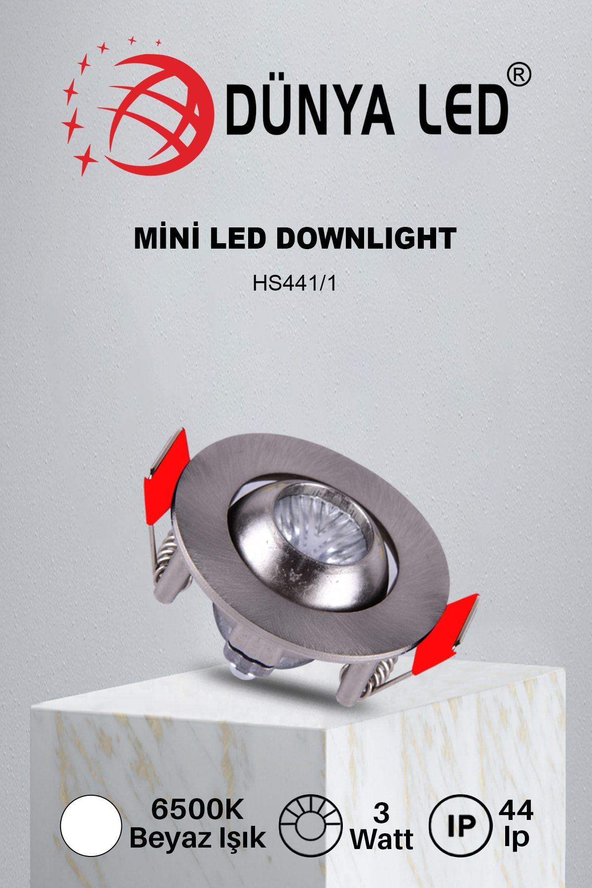 DÜNYA LED Hs.441/1 3w Mini Led Downlıght 6500k Beyaz Işık Drıver