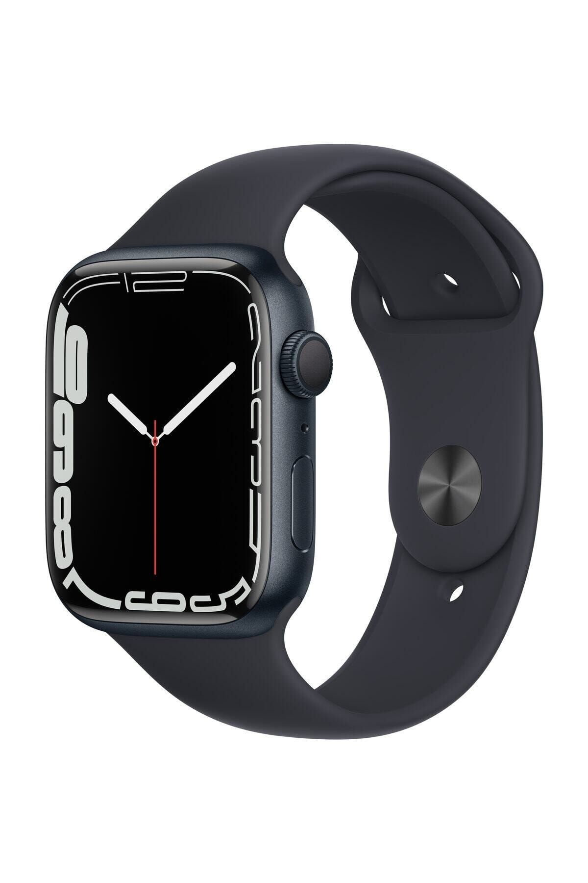 Apple Watch Series 7 45mm GPS Gece Yarısı Alüminyum Kasa ve Spor Kordon-Regular (Apple Türkiye Garantili)