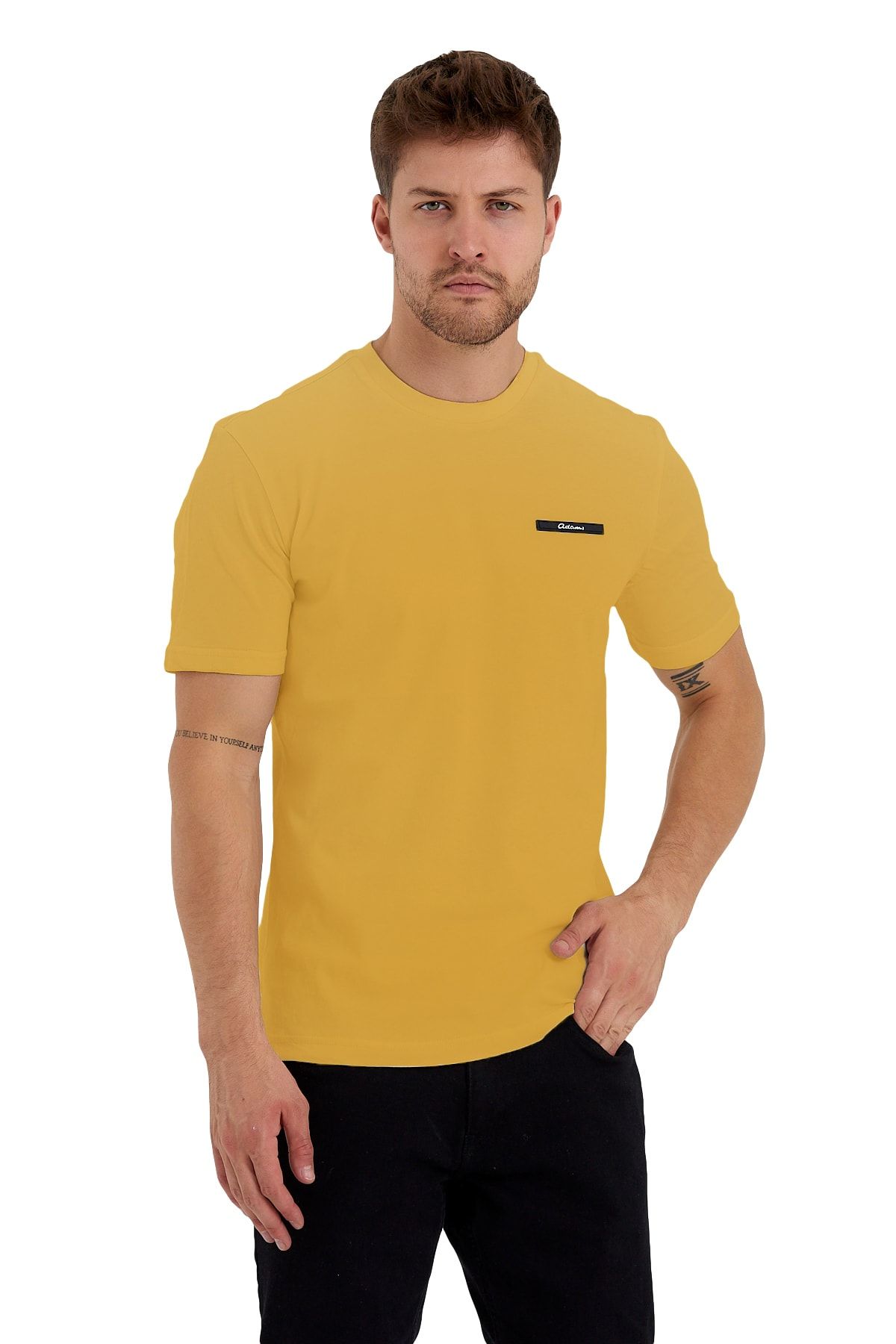 Adams Erkek Basic Baskısız Logolu Kısa Kol Tişört