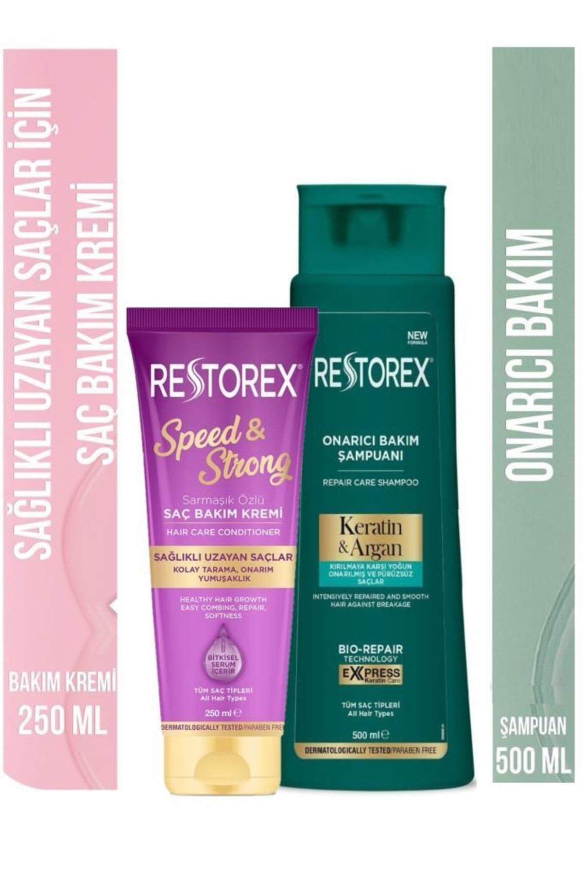 Restorex Speed Strong Saç Kremi 250 Ml&keratin Ve Argan Şampuan 500 Ml