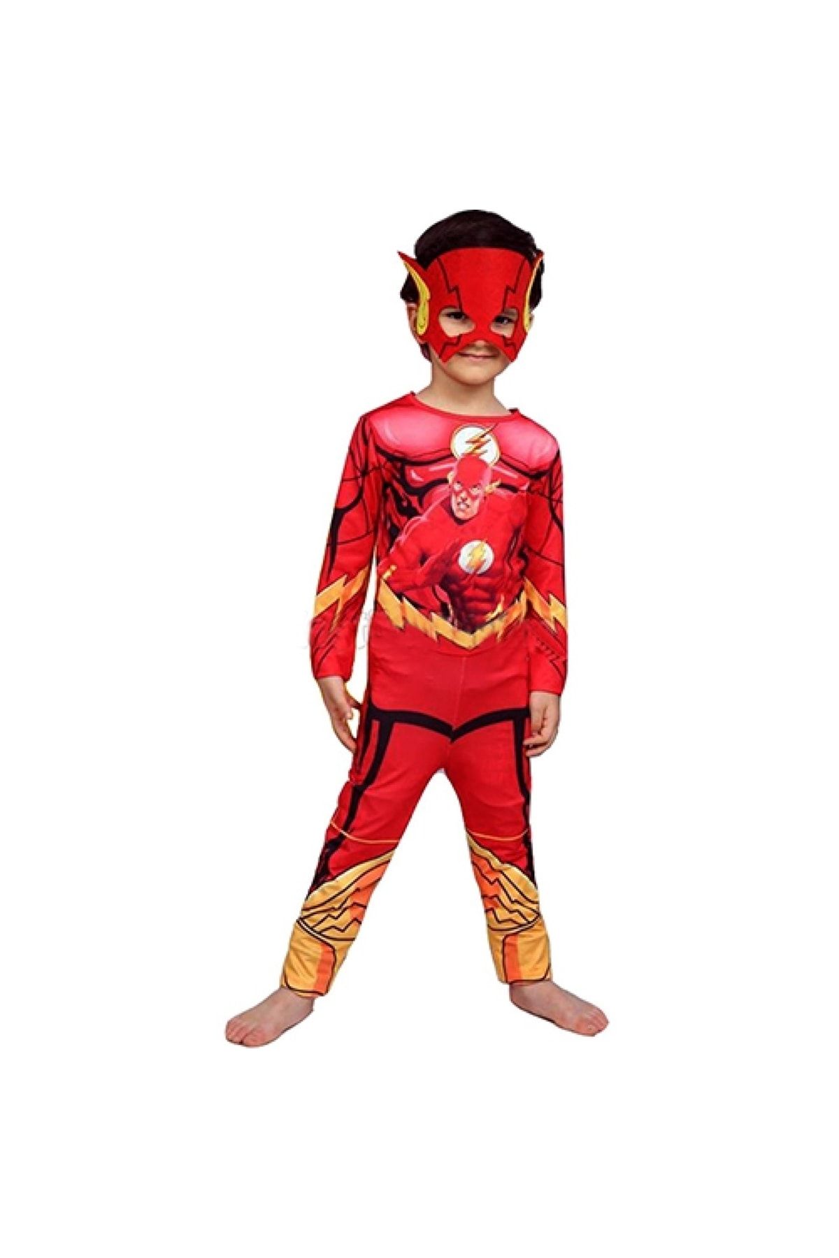 Genel Markalar Flash Kostümü Çocuk - Flash Kostüm Ve Maske Full Set