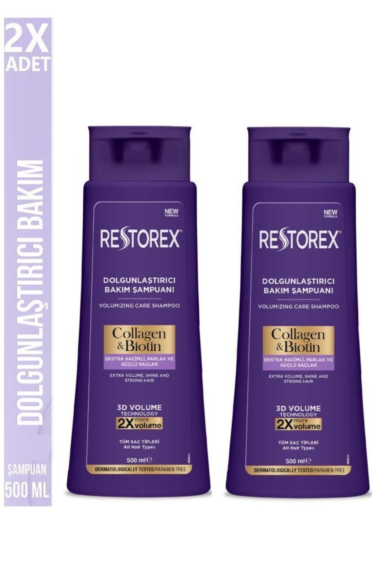 Restorex Collagen&biotin Dolgunlaştırıcı Şampuan 500 Ml X 2 Adet