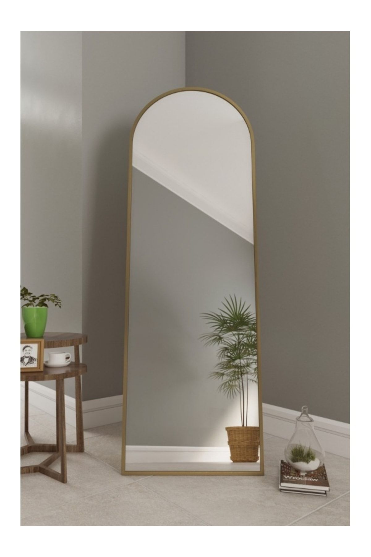 incimetal Inci Metal Desıgn 180x60 Gold Oval Ayaklı Ayna