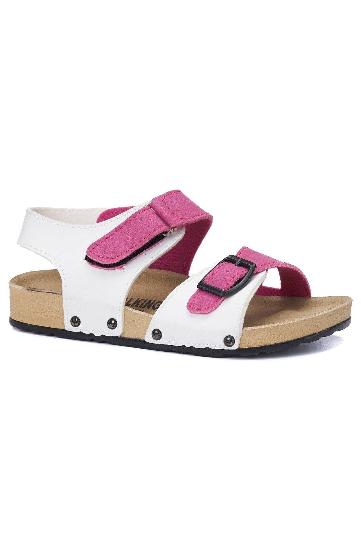 İmerShoes Günlük Çift Renk Unisex Çocuk Sandalet Cırtlı Tokalı Rahat Mantar Taban Terlik 187