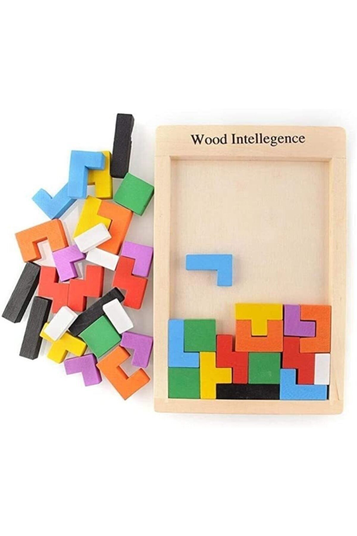 Wooden Toys Eğitici Ahşap Blok Tetris Zeka Oyunu 3 Yaş Ve Üzeri