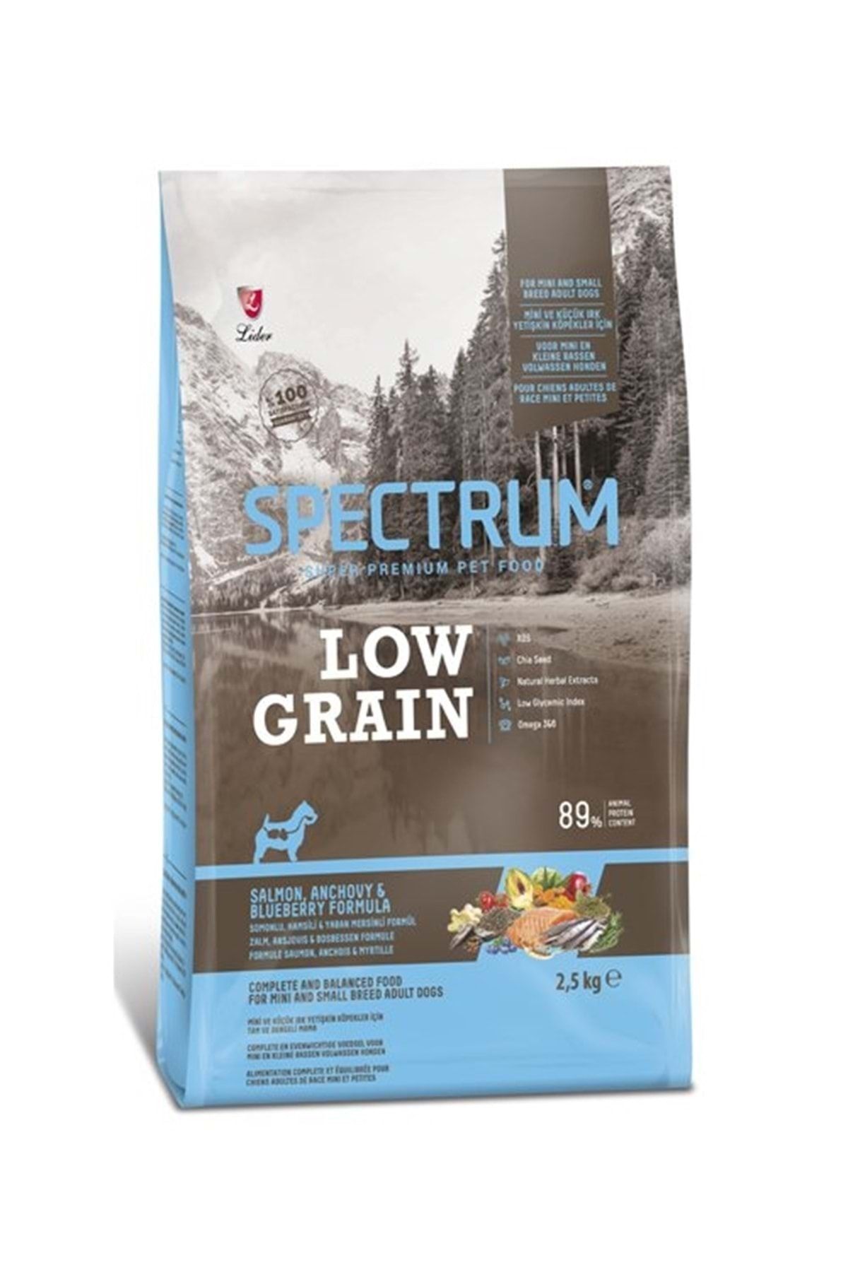 Spectrum Low Grain Somonlu, Hamsili&yaban Mersinli Mini Ve Küçük Irk Yetişkin Köpek Maması 2,5kg