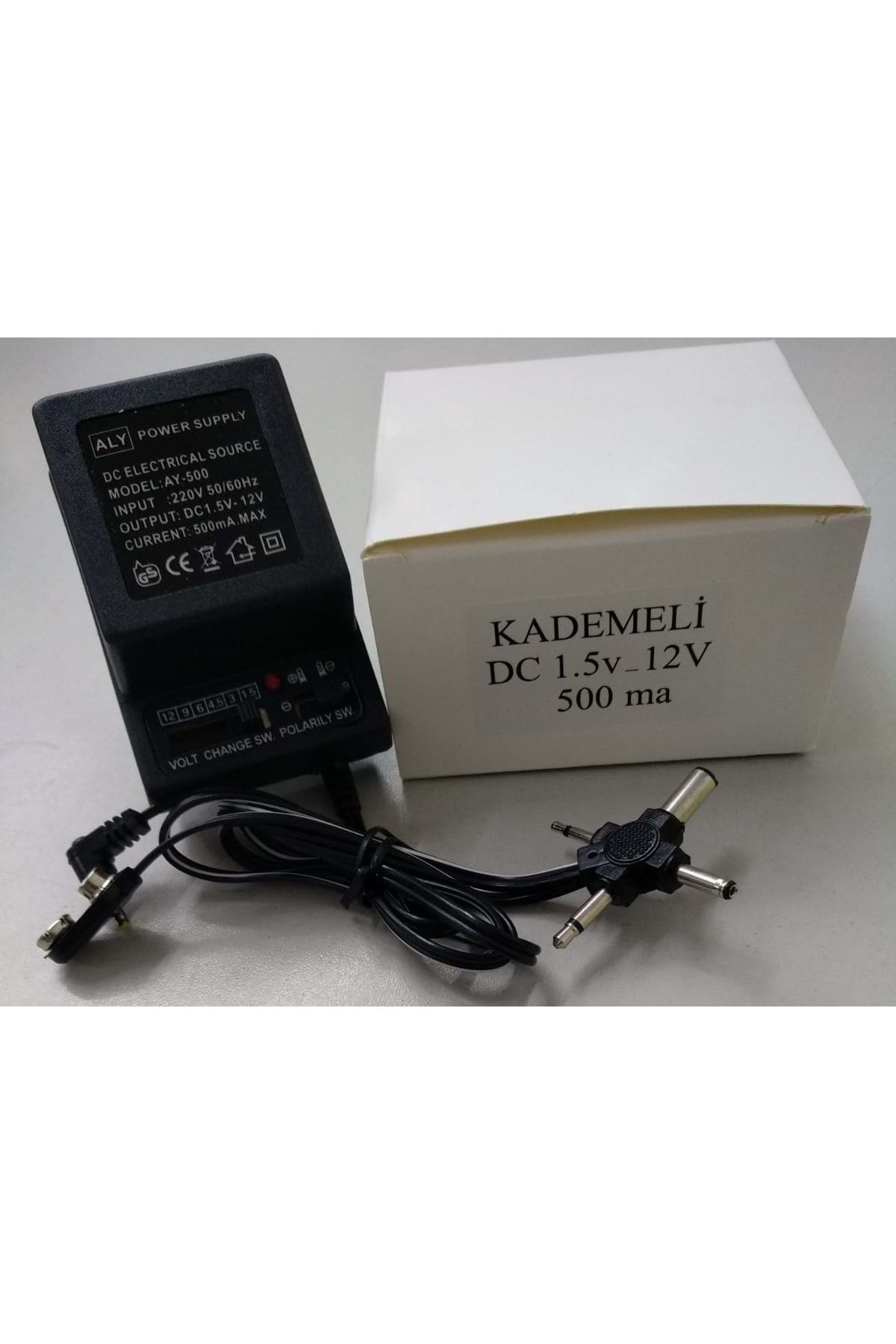 Aly Ay-500 Dc 1.5 Volt -12 Volt 500 Ma Kademeli Adaptör