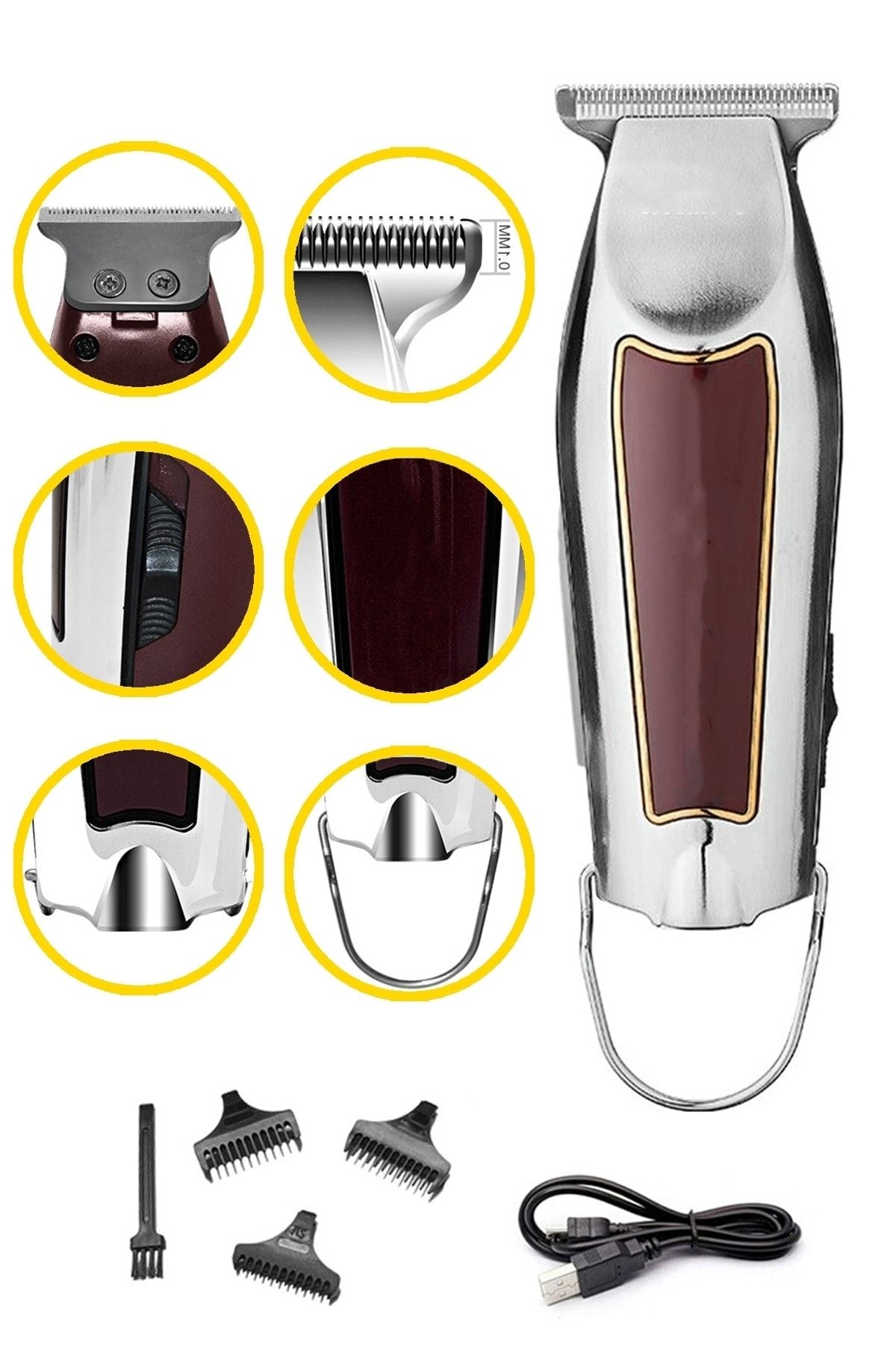 Janva T-bıçak Kablolu Şarjlı Vucüt Tıraş Makinesi Saç Ense Sakal Çizim Tıraş Makinesi Wp-8450