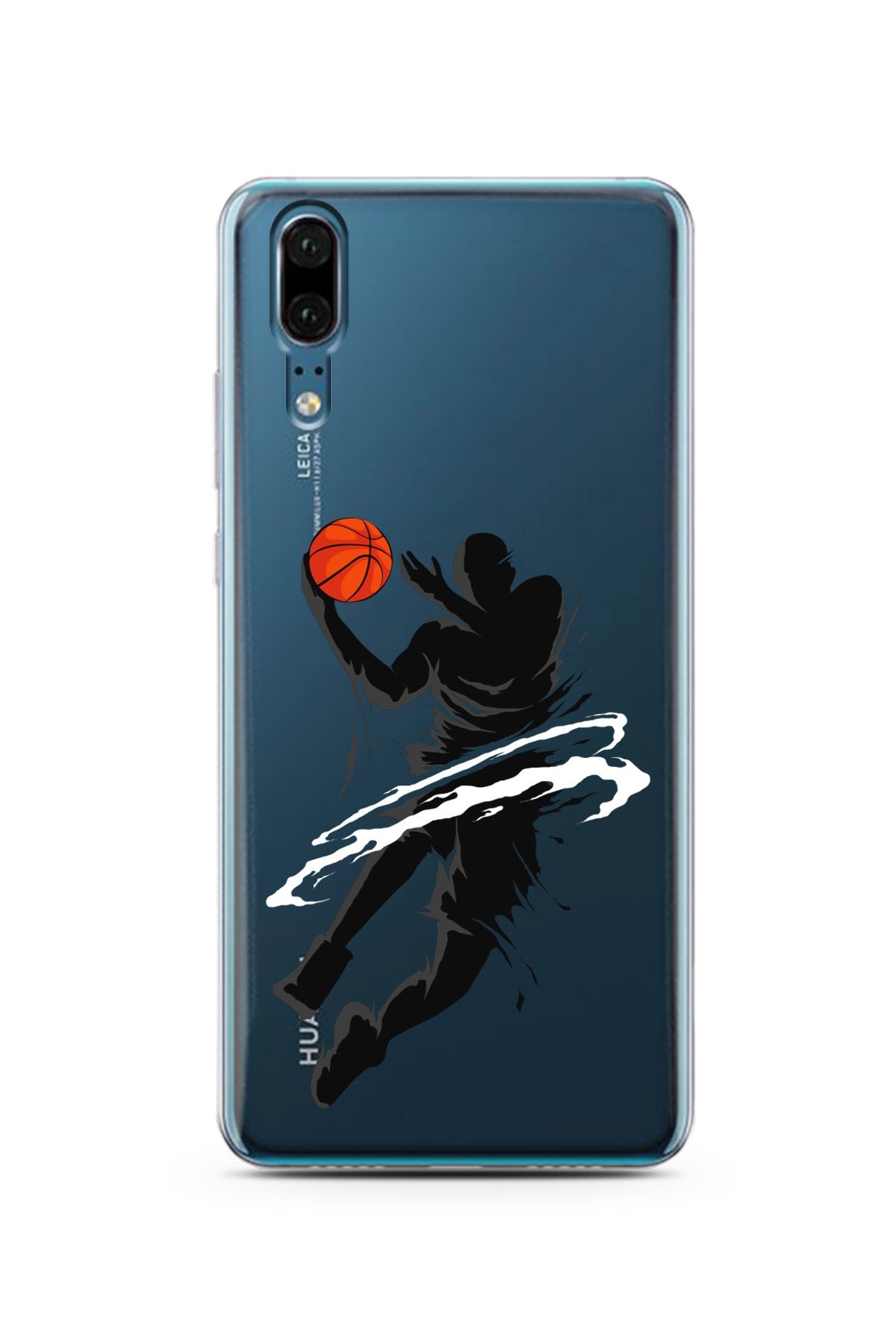 Spoyi Huawei P20 Basketbolcu Tasarımlı Süper Şeffaf Telefon Kılıfı