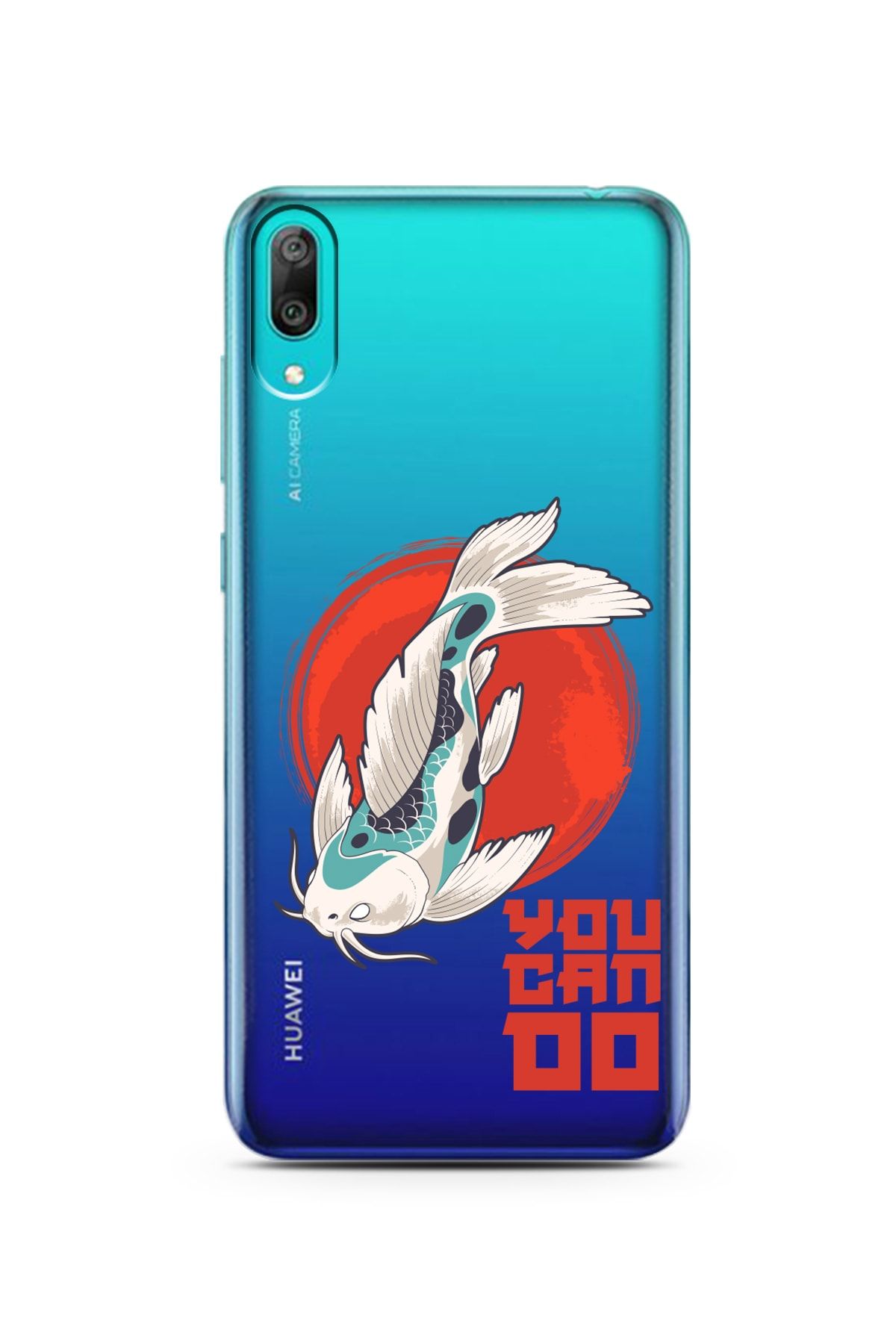 Spoyi Huawei Y7 Pro 2019 Wild Fish Tasarımlı Süper Şeffaf Telefon Kılıfı