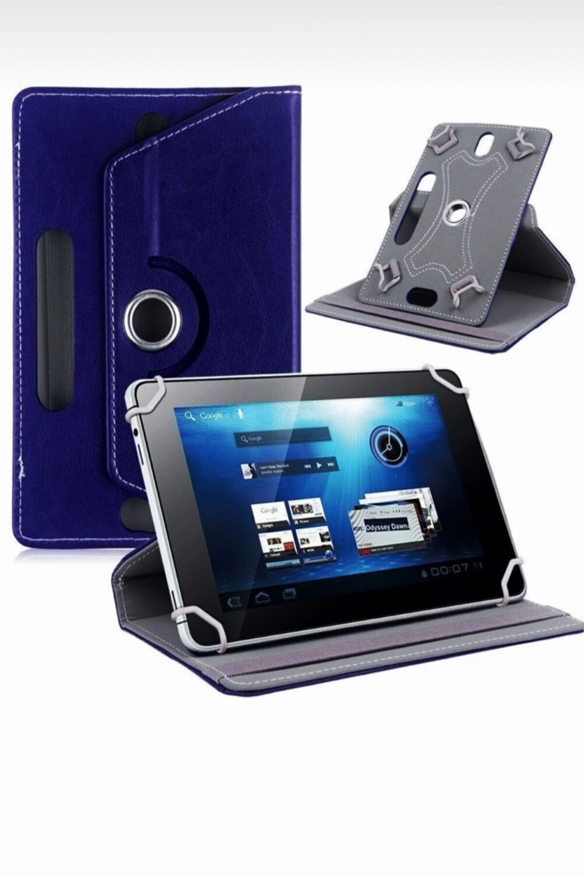 delux case Vorcom S12 32gb 10.1 Inch Uyumlu Deri Tablet Kılıf Sıtandlı 360° Dönebilen