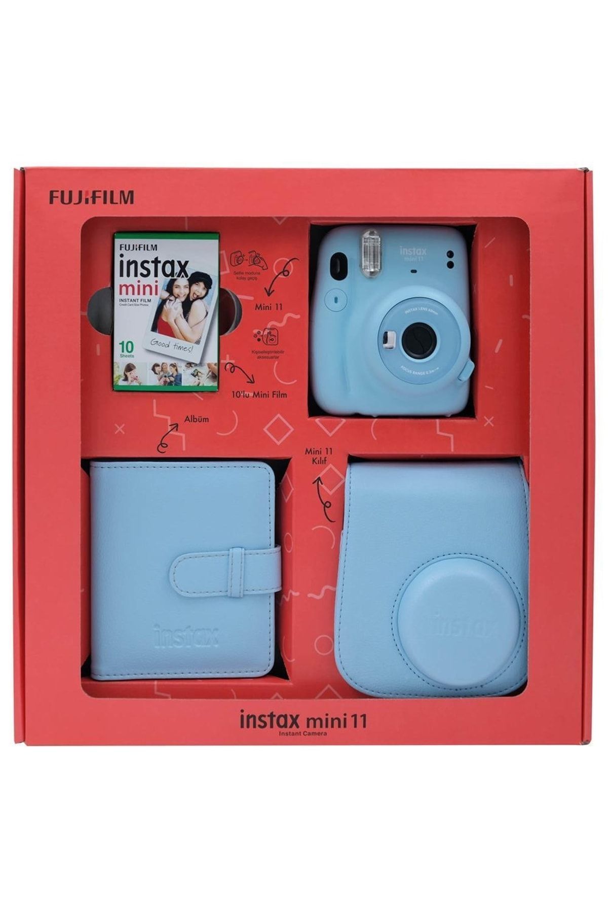 Fujifilm Instax Mini 11 Kare Albümlü Mavi Kit