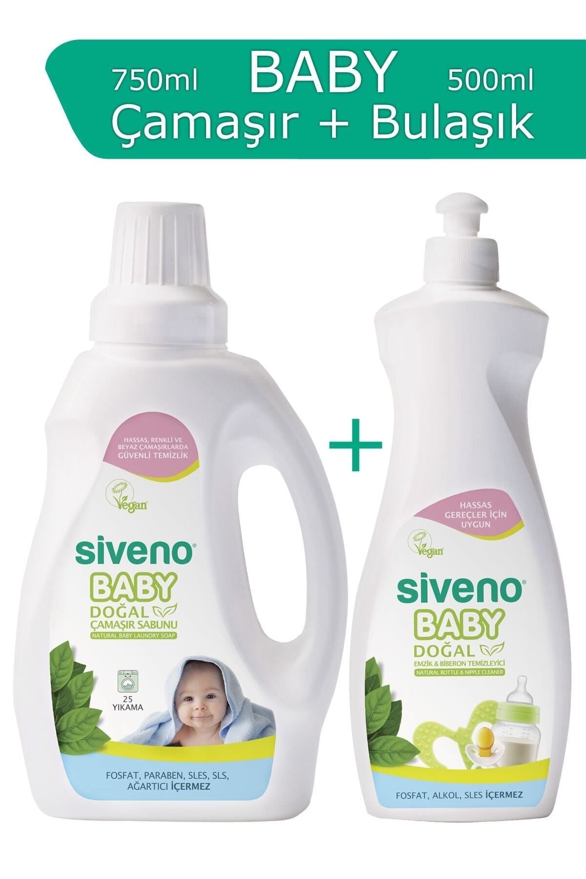 Siveno %100 Doğal Baby Çamaşır Sabunu 750 ml + Biberon Temizleyici 500 ml