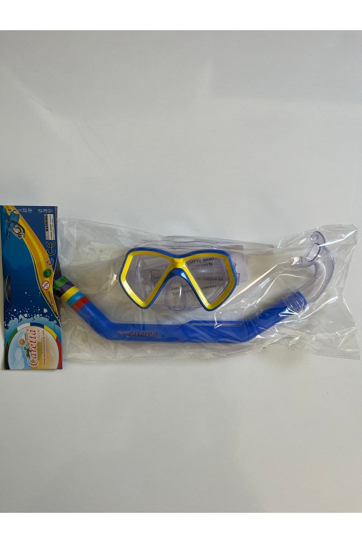Caretta Kids Sarı-lacivet Renk Junior Şnorkel Seti
