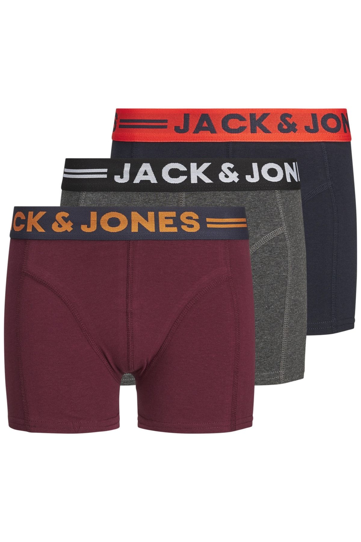 Jack & Jones 3'lü Düz Renk Boxer Paketi