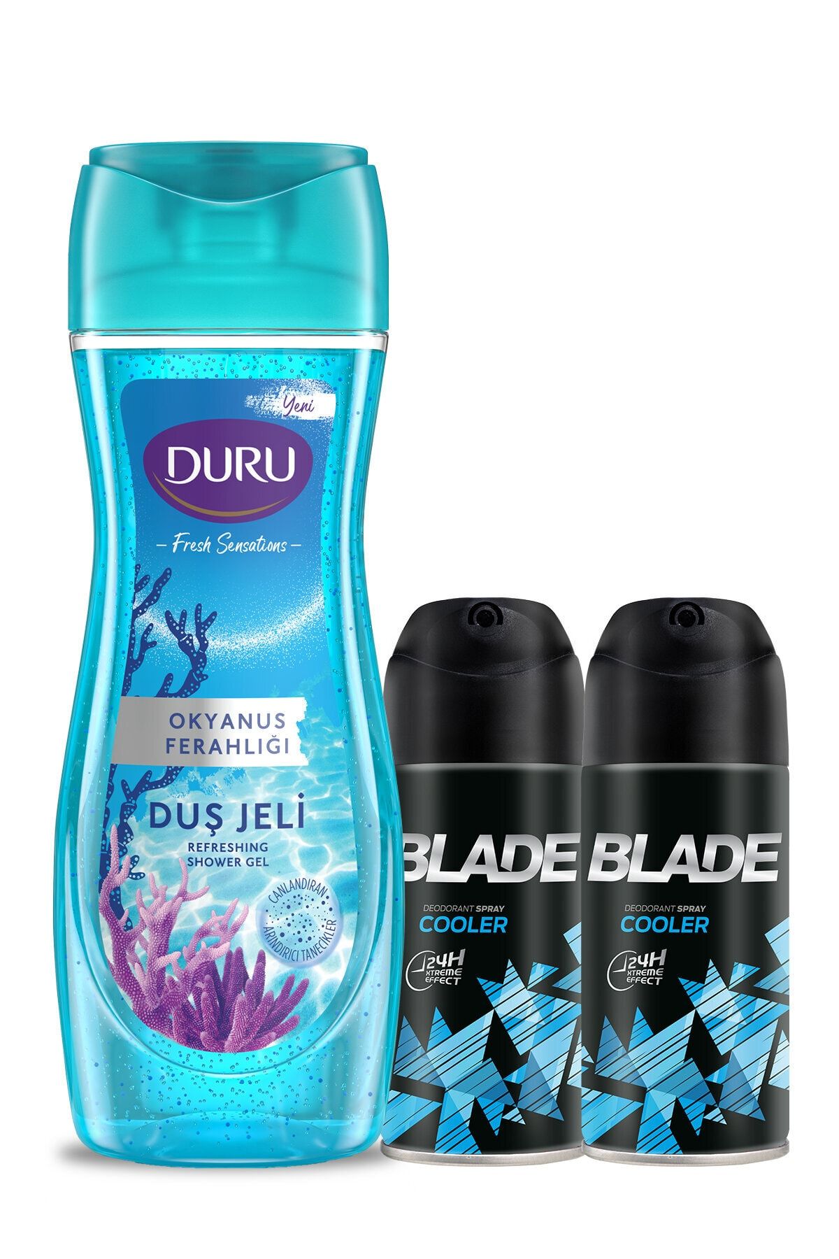 Duru Fresh Sensations Okyanus Ferahlığı Duş Jeli 450ml Ve Blade Cooler Erkek Deodorant 2 X 150ml