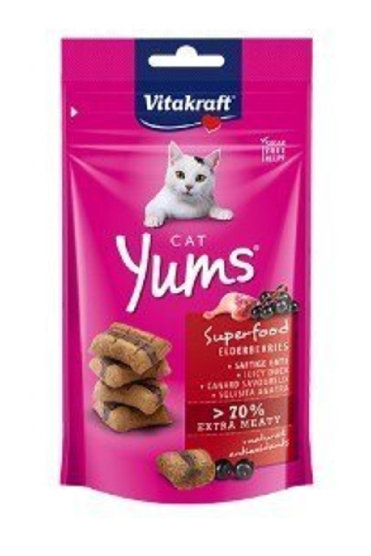 Vitakraft Cat Yums Ördekli Mürver Meyveli Kedi Ödülü 40 gr