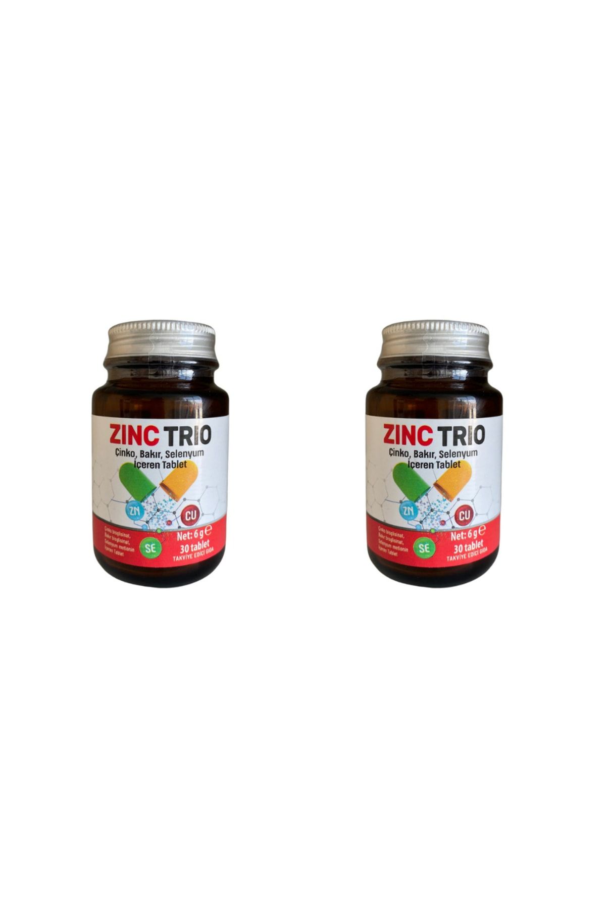 ZINC TRIO Zinctrio Çinko Bakır Selenyum İçeren 30 Tablet 2 Adet