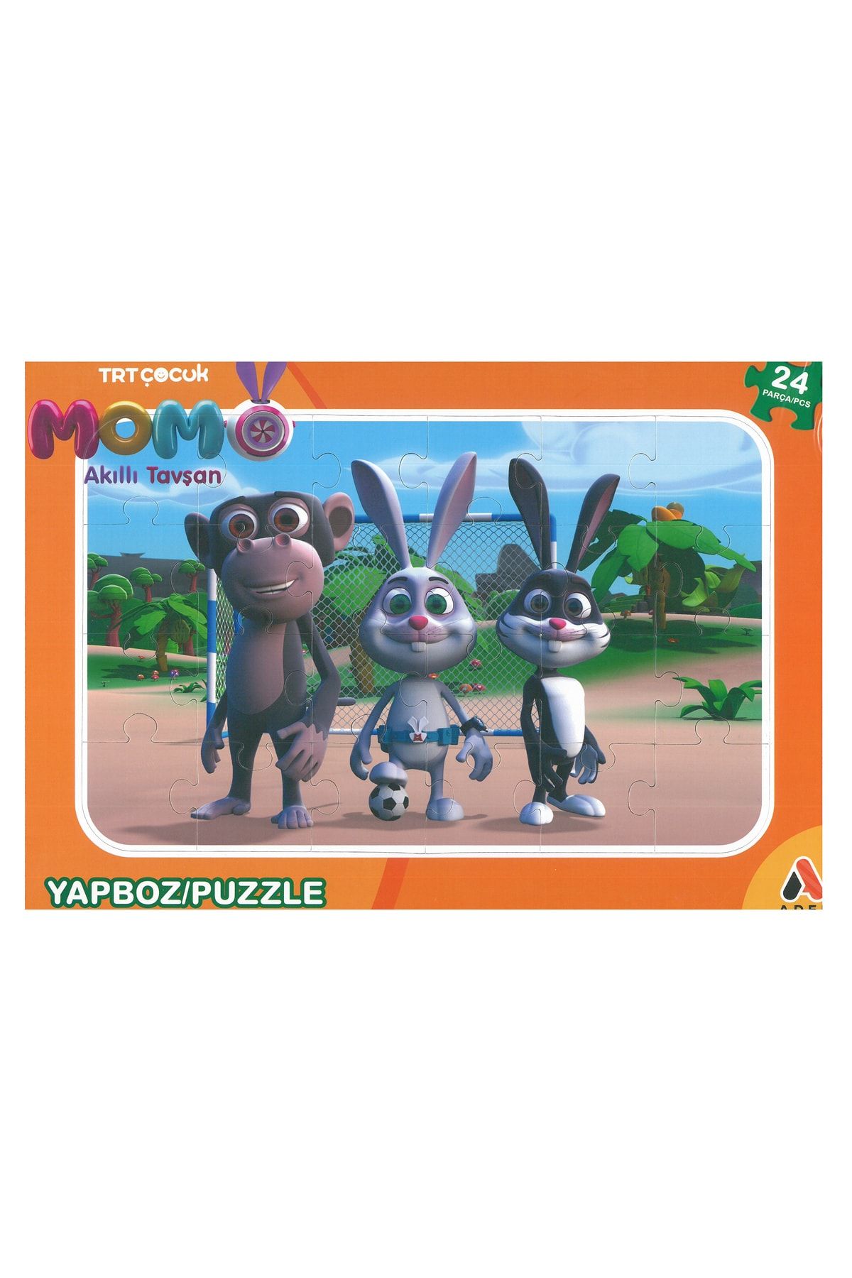 Adel Trt Çocuk Momo Akıllı Tavşan 24 Parça Frame Puzzle (24x34cm)
