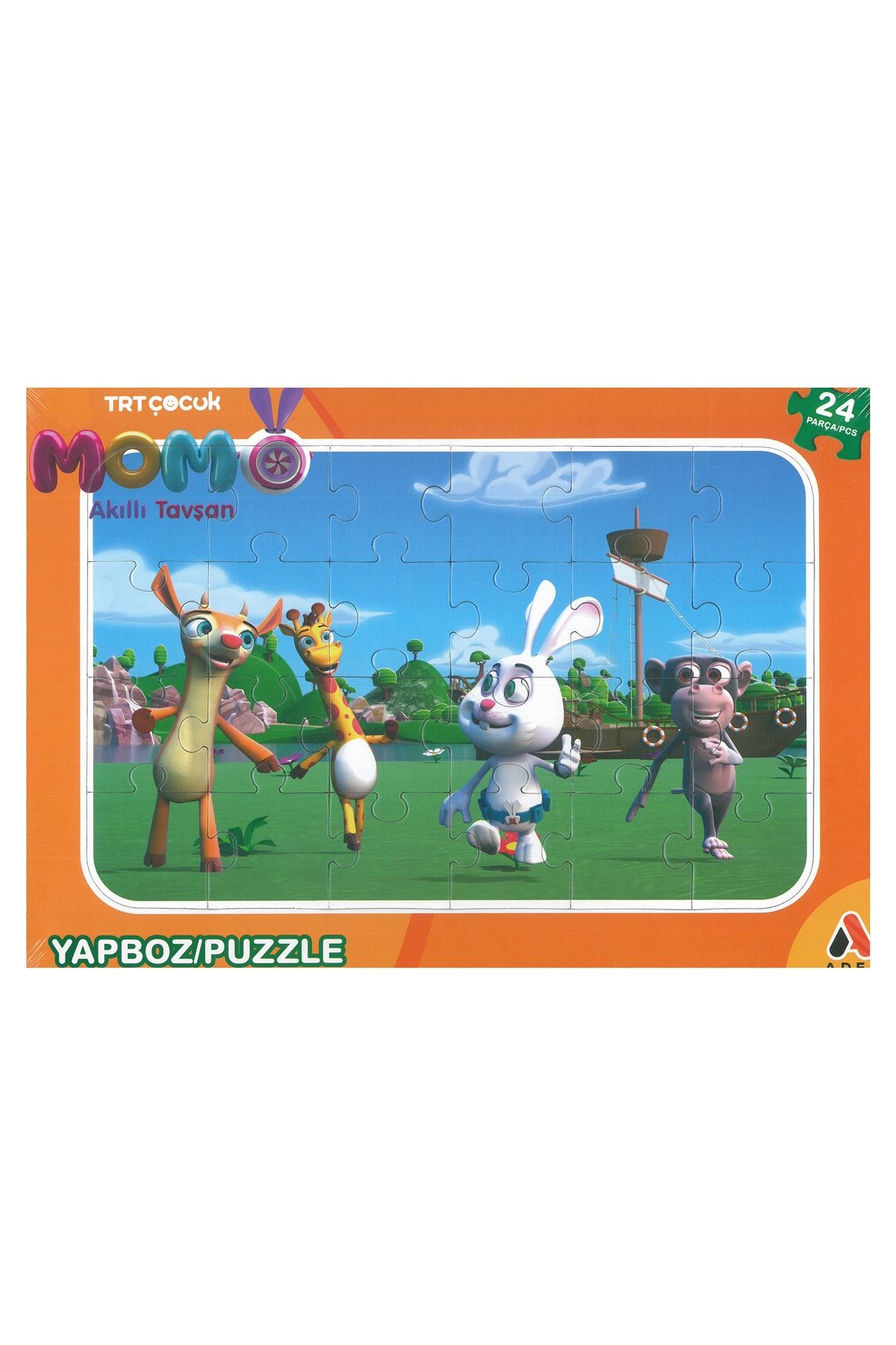 Adel Trt Çocuk Momo Akıllı Tavşan 24 Parça Frame Puzzle (24x34cm)