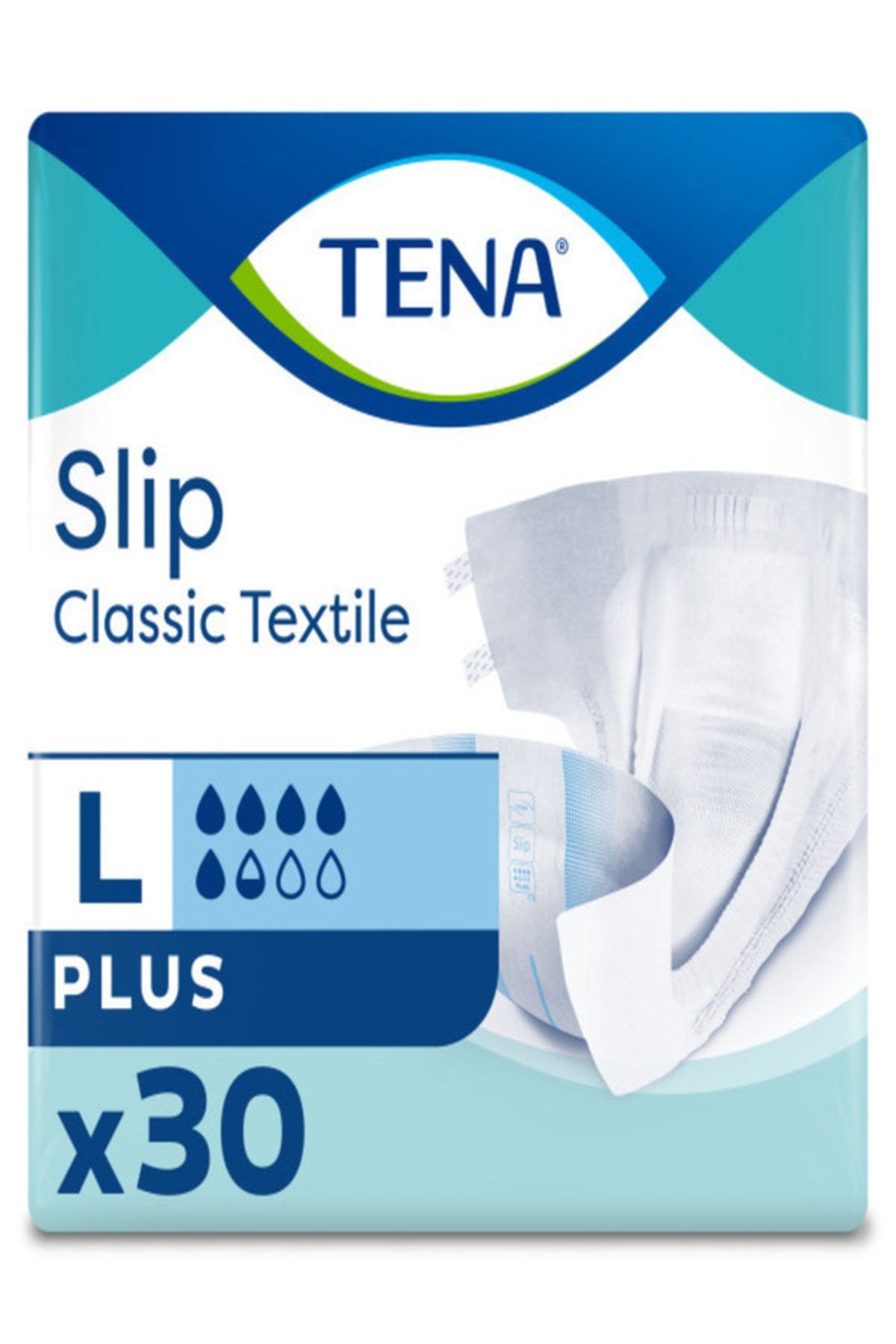 Tena Slip Classic Plus Tekstil Belbantlı Hasta Bezi, Büyük Boy (l) 5.5 Damla, 30'lu 8699114503501