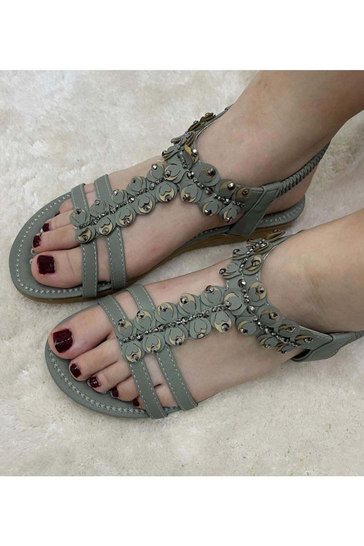 Guja Yazlık Taşlı Sandalet Ayakkabı