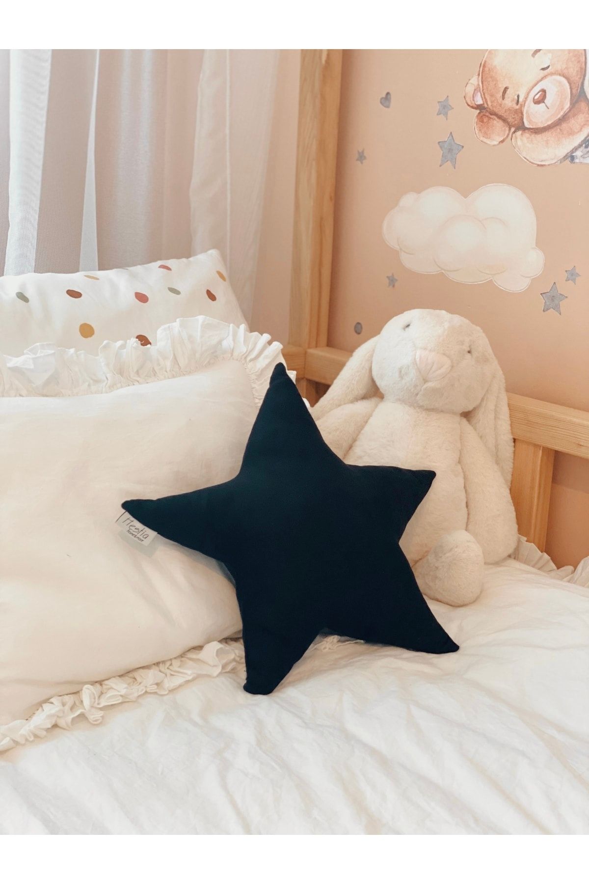 Hestia Home Dekoratif Yıldız Yastık - Yıldız Peluş Yastık- Çocuklar Için Sevimli Yastıklar - Eğlenceli Yastıklar