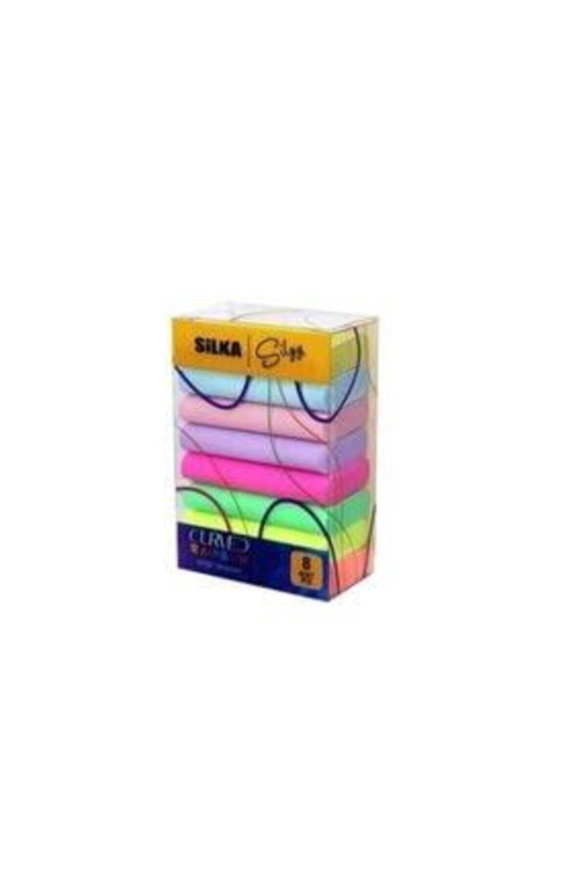 Silka Curved Rainbow Pastel Silgi 8'li Sınav Silgisi Renkli