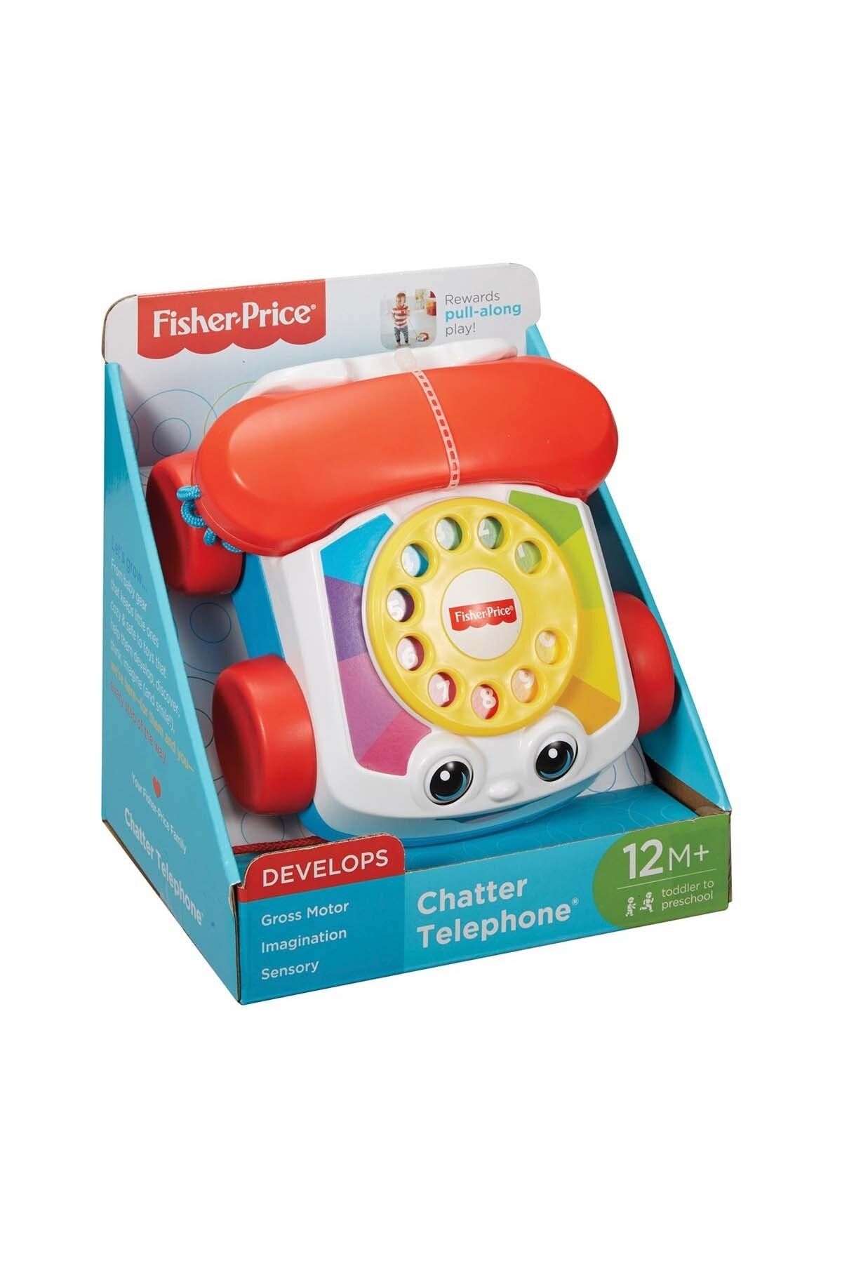 Fisher Price Bebek Oyuncak Eğitici Geveze Telefon Sürüklenebilir Çevirmeli Oyun Telefonu